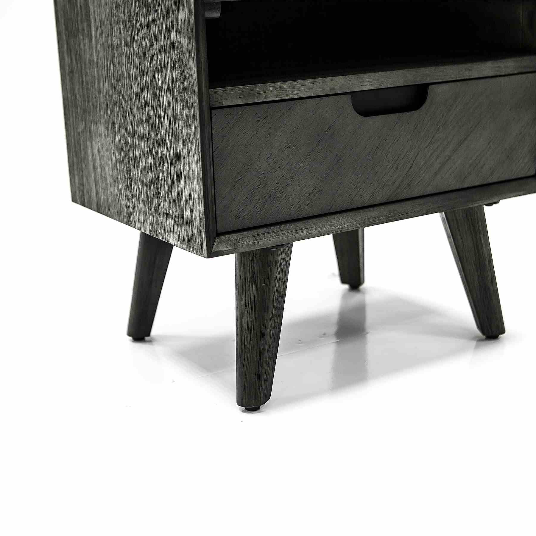 Mohave Mid-Century Tundra Gray Acacia Single Drawer Night Stand - Image 5