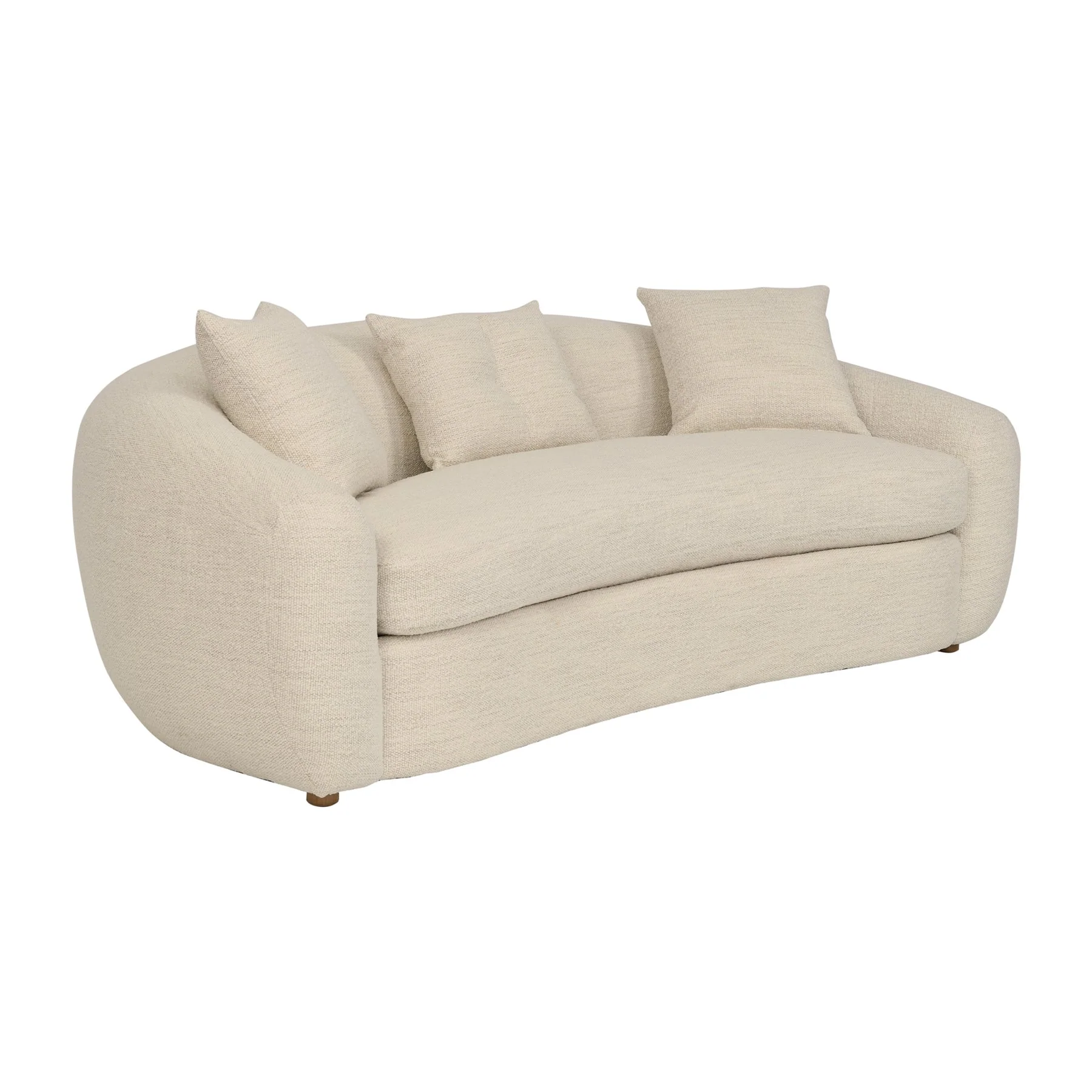 Molly 96.5" Upholstered Curved Sofa in Pearl - Image 2
