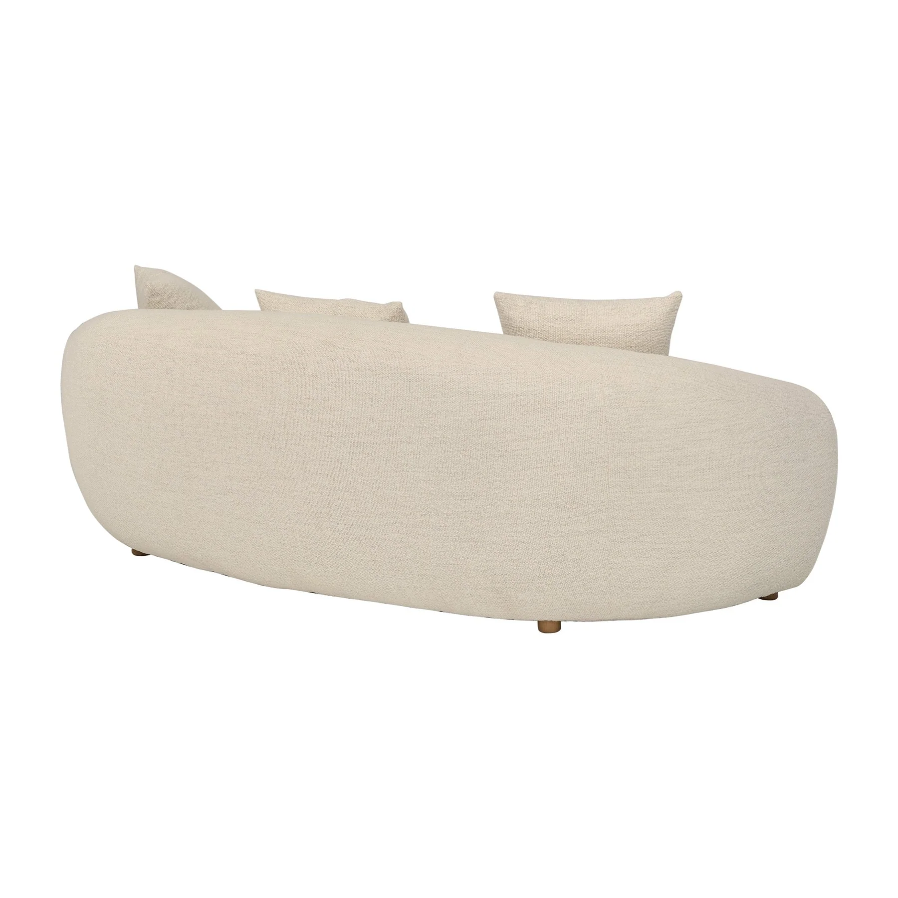 Molly 96.5" Upholstered Curved Sofa in Pearl - Image 3