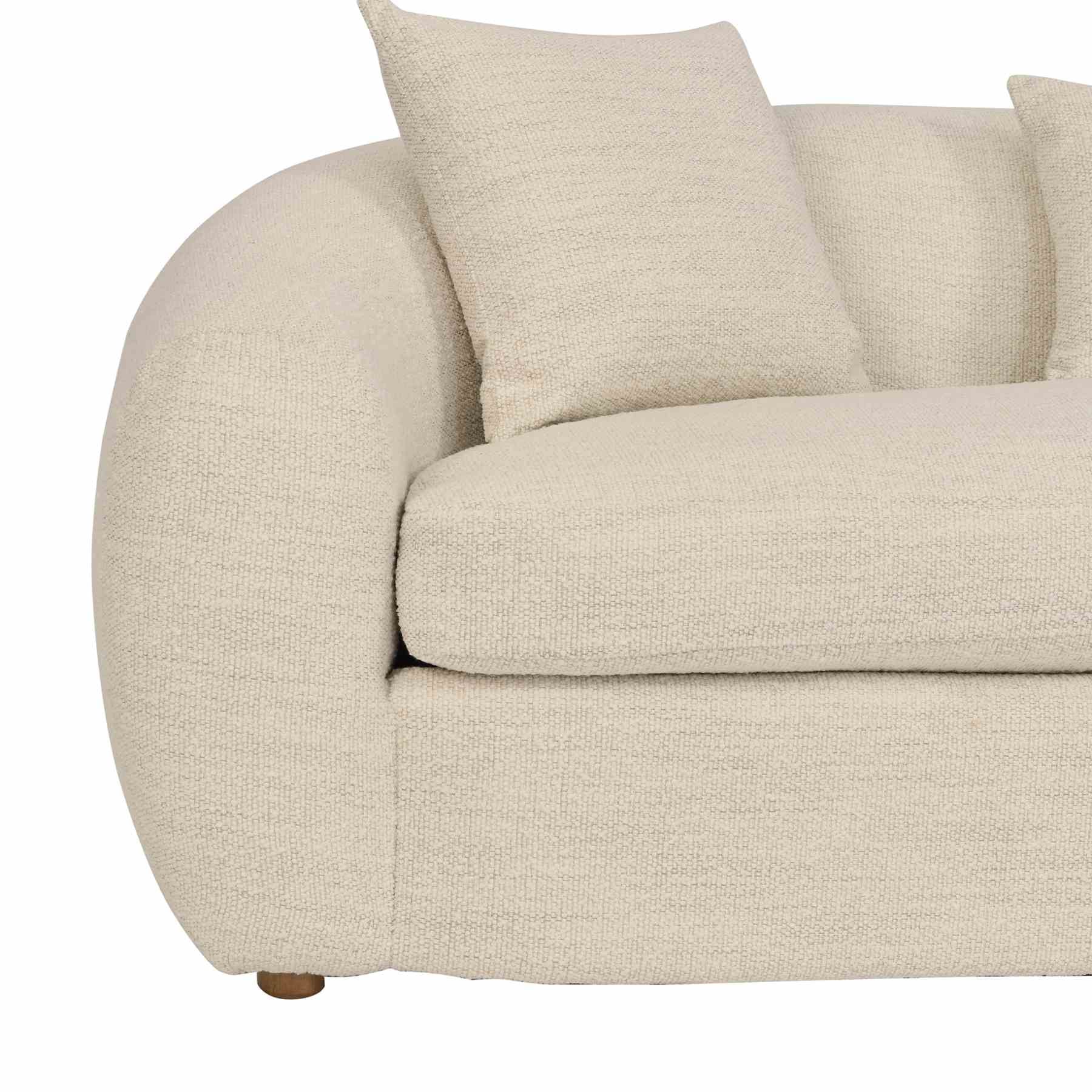 Molly 96.5" Upholstered Curved Sofa in Pearl - Image 5