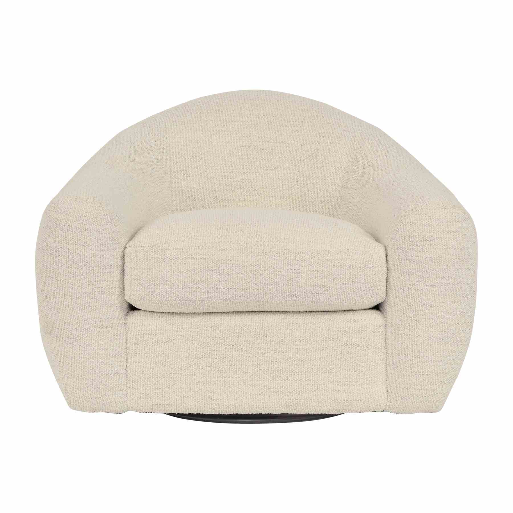 Molly Upholstered Swivel Accent Chair in Pearl - Image 2