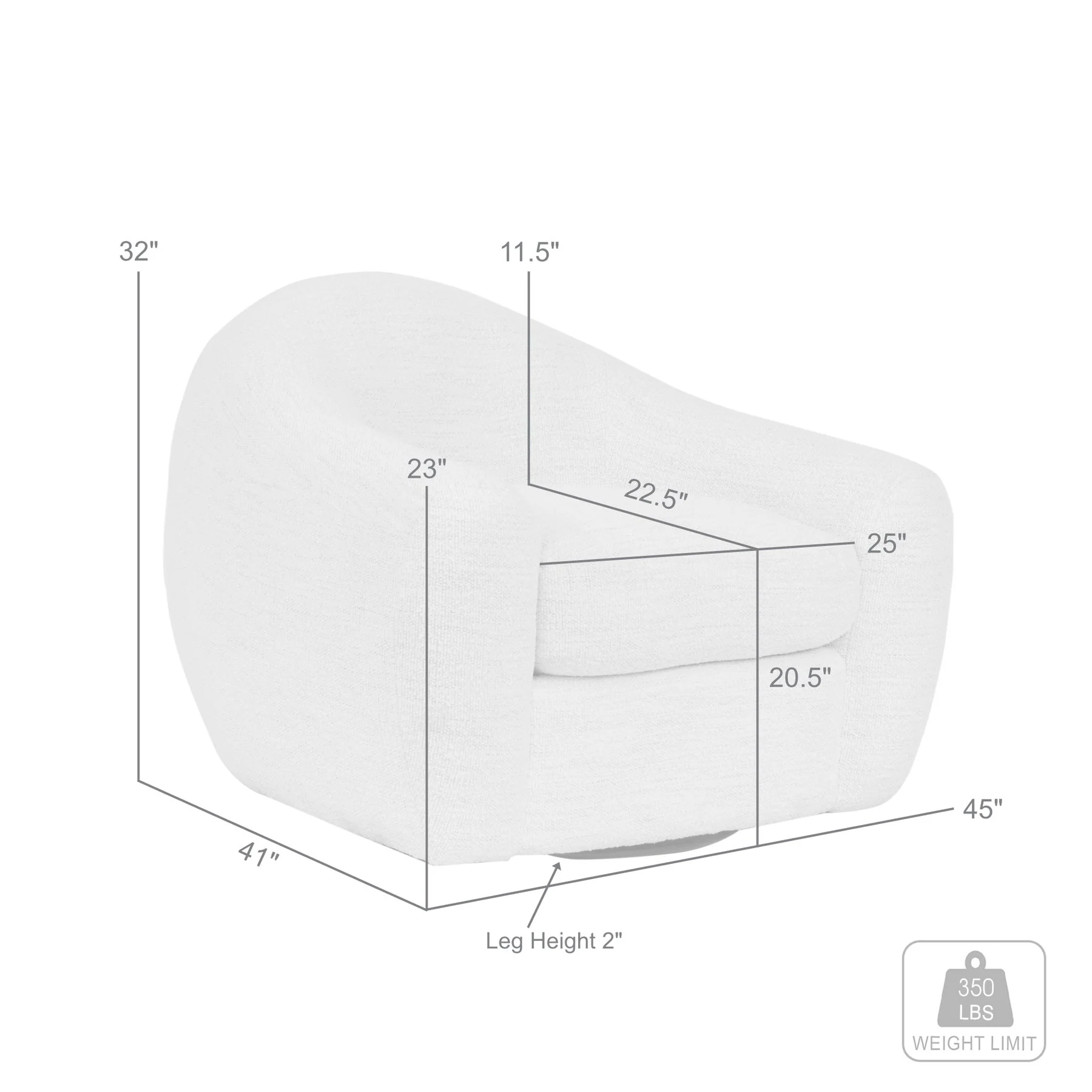 Molly Upholstered Swivel Accent Chair in Pearl - Image 8