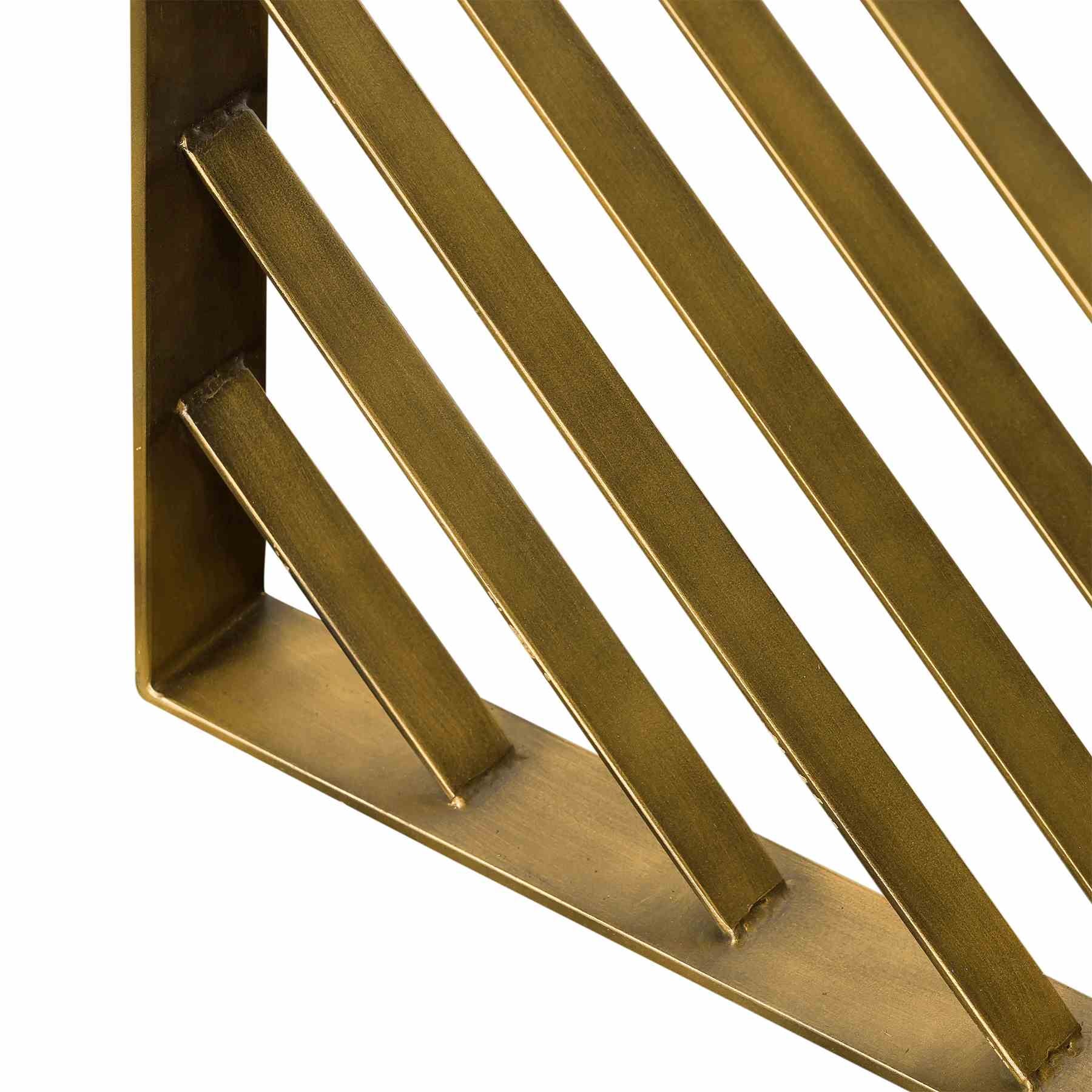 Monaco Black Wood Console Table with Antique Brass Accent - Image 7