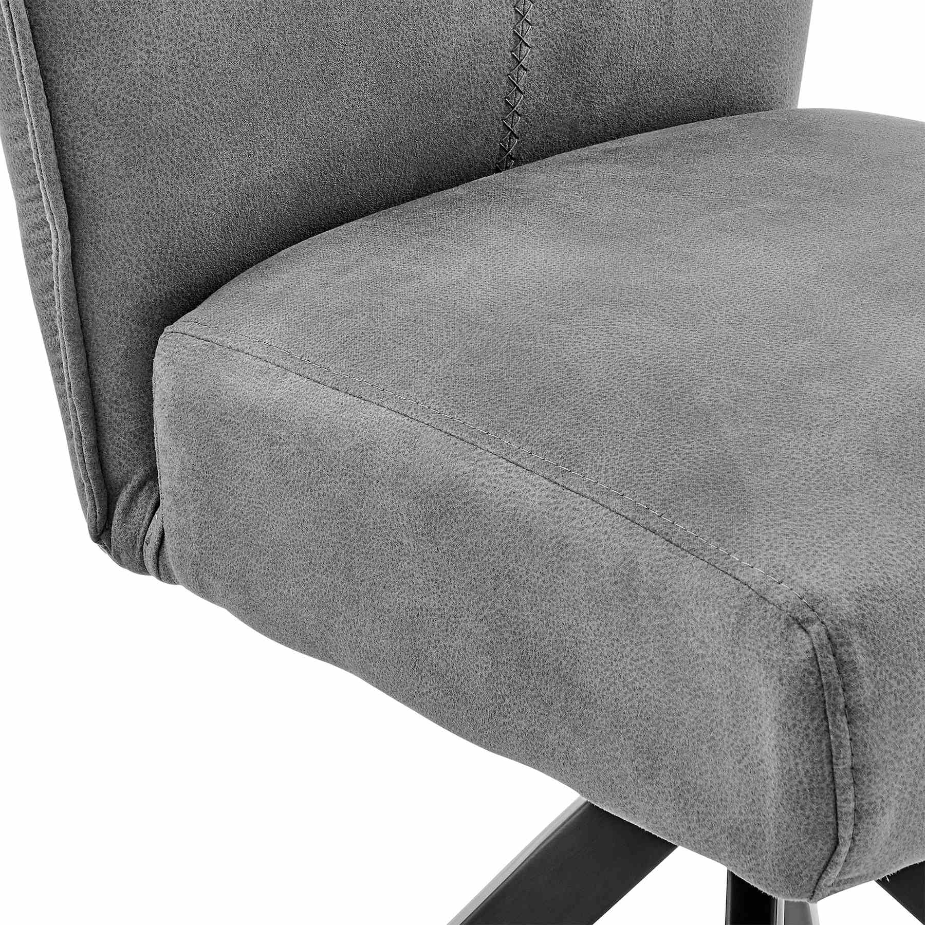 Monarch Swivel Dining Room Accent Chair in Charcoal Fabric and Black Finish - Set of 2 - Image 7