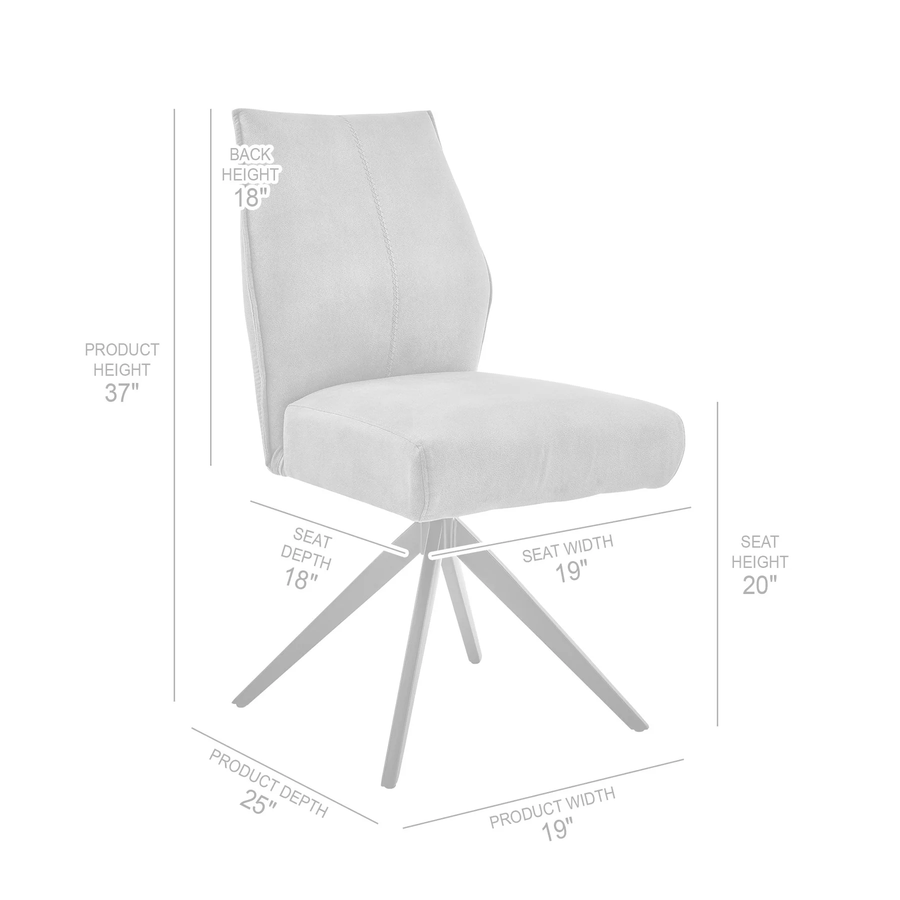 Monarch Swivel Dining Room Accent Chair in Charcoal Fabric and Black Finish - Set of 2 - Image 8