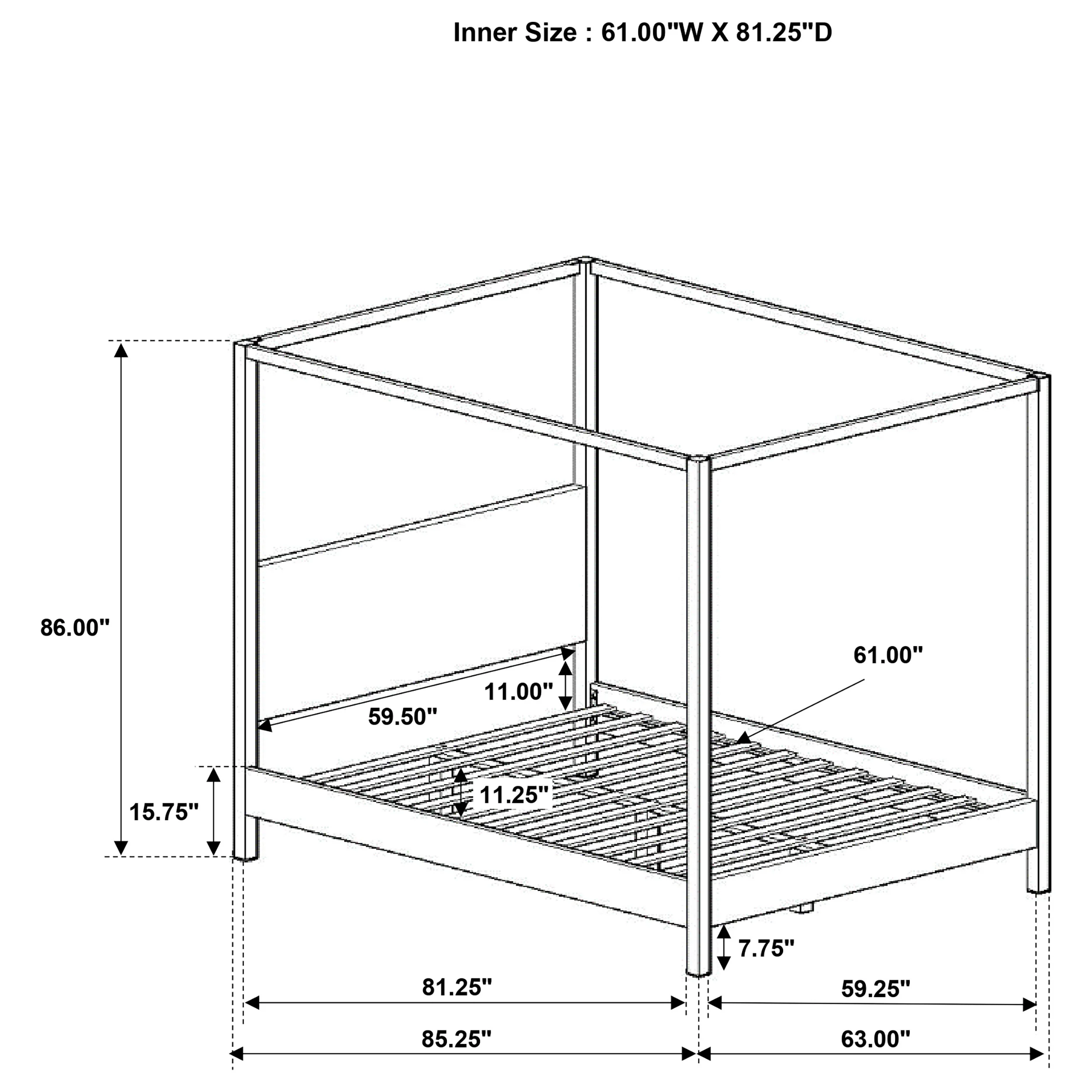 Monroe Canopy Panel Platform Bed - Image 10