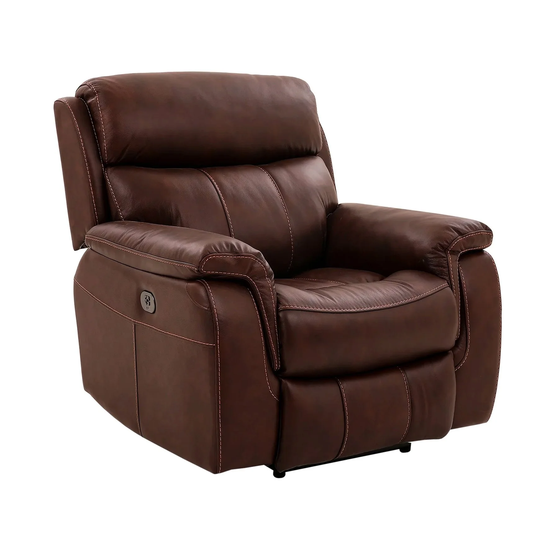 Montague Dual Power Headrest and Lumbar Support Recliner Chair in Genuine Brown Leather - Image 2