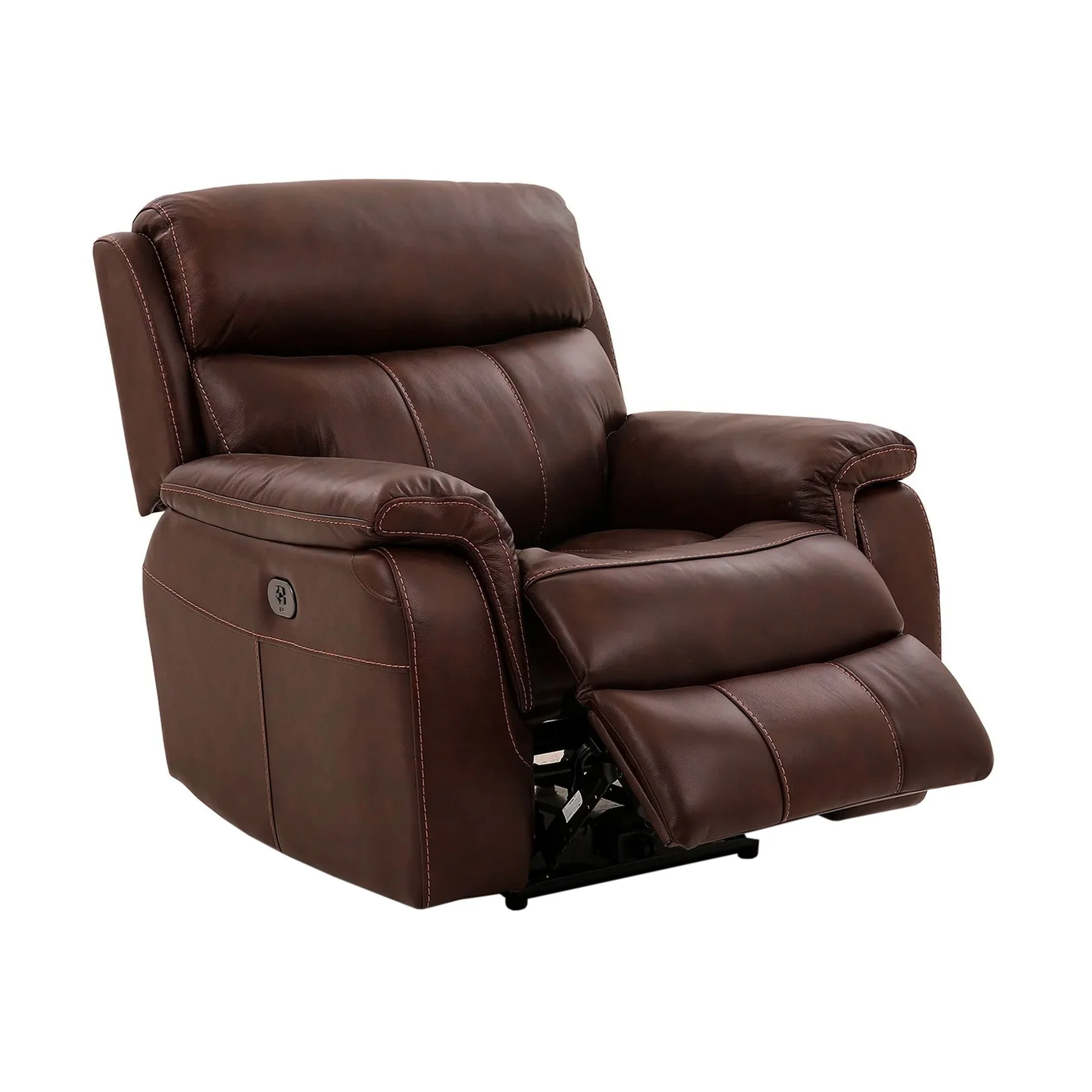 Montague Dual Power Headrest and Lumbar Support Recliner Chair in Genuine Brown Leather - Image 3