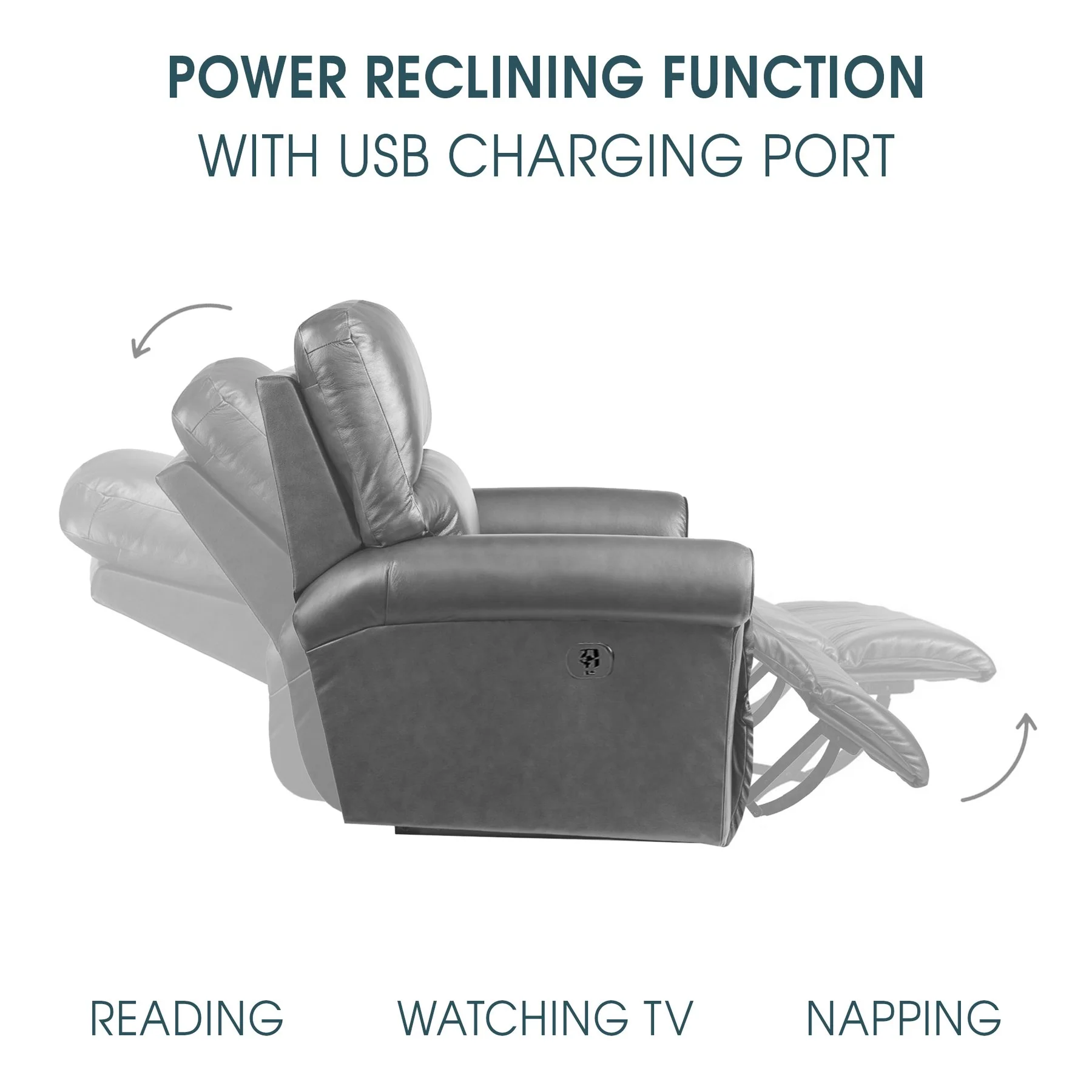Montague Dual Power Headrest and Lumbar Support Recliner Chair in Genuine Brown Leather - Image 8