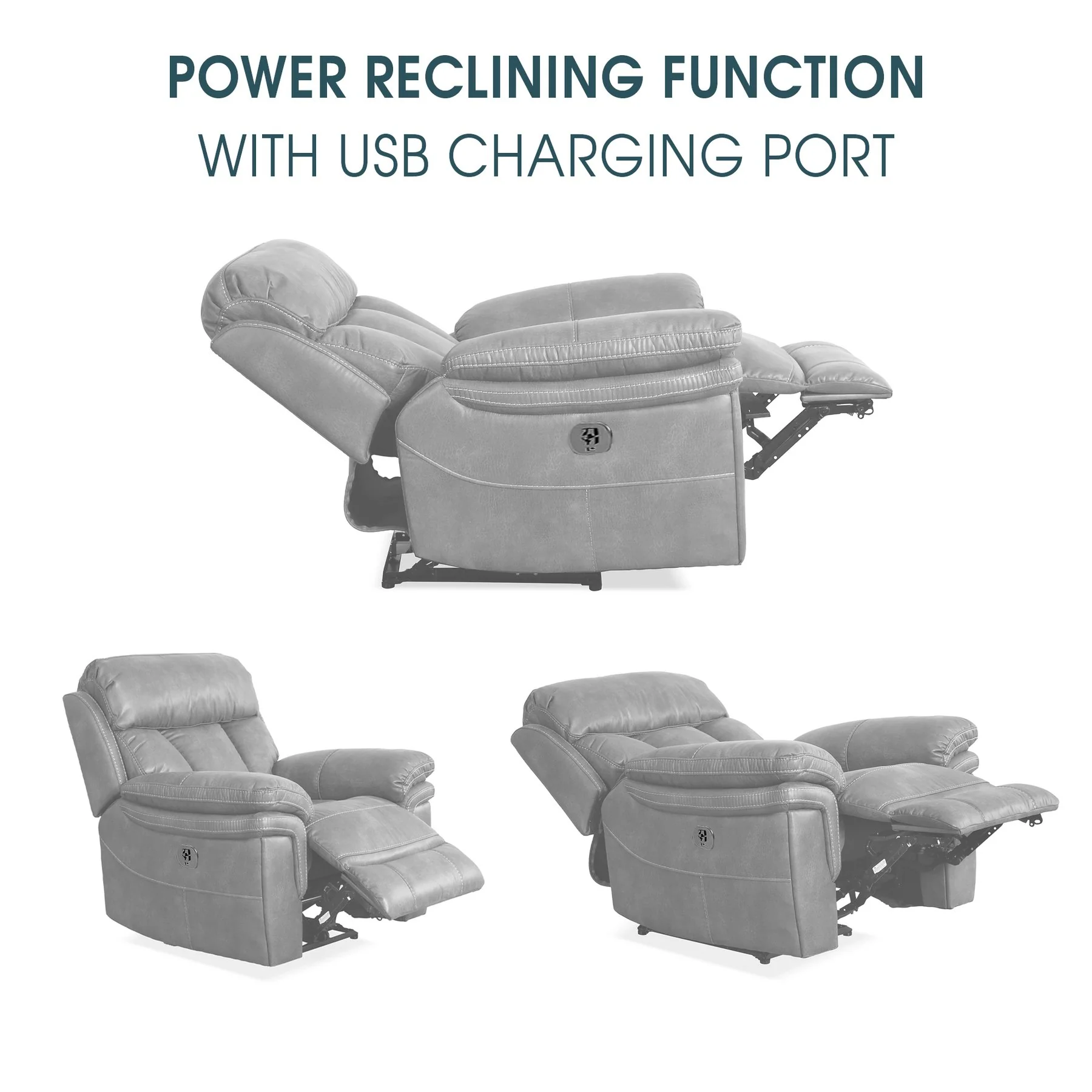 Montague Dual Power Headrest and Lumbar Support Recliner Chair in Genuine Brown Leather - Image 9