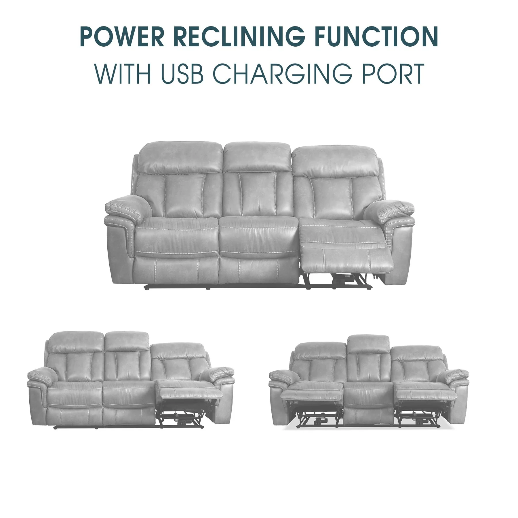 Montague Dual Power Headrest and Lumbar Support Reclining Sofa in Genuine Brown Leather - Image 8
