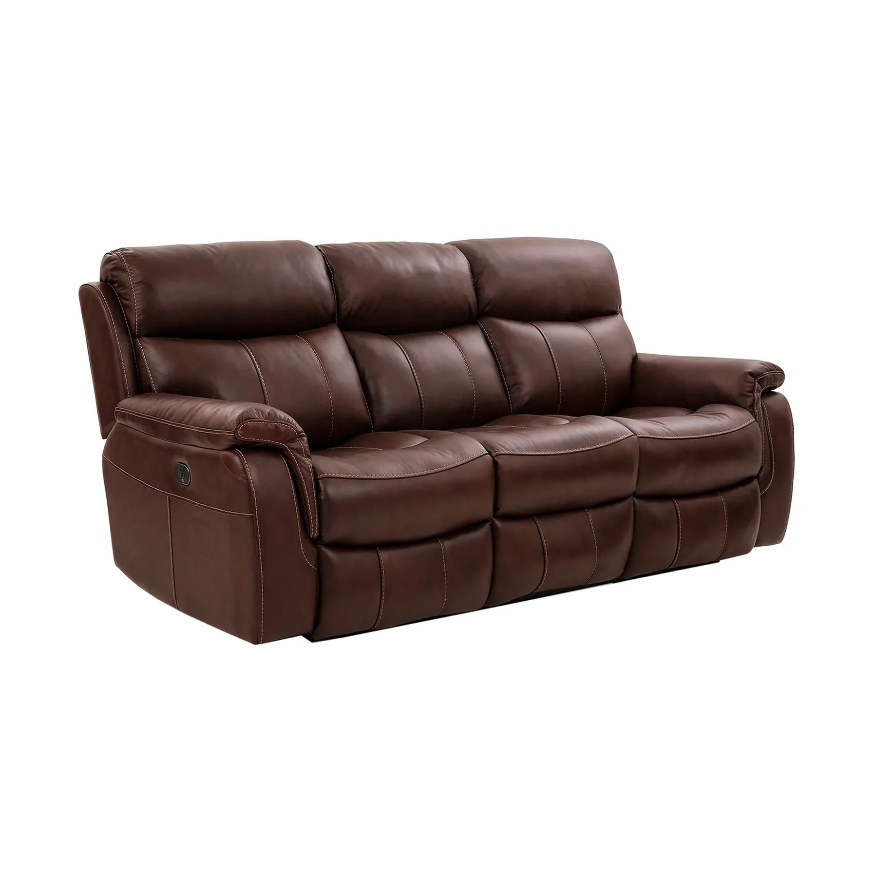 Montague Dual Power Reclining 2 Piece Sofa and Recliner Set in Genuine Brown Leather - Image 2