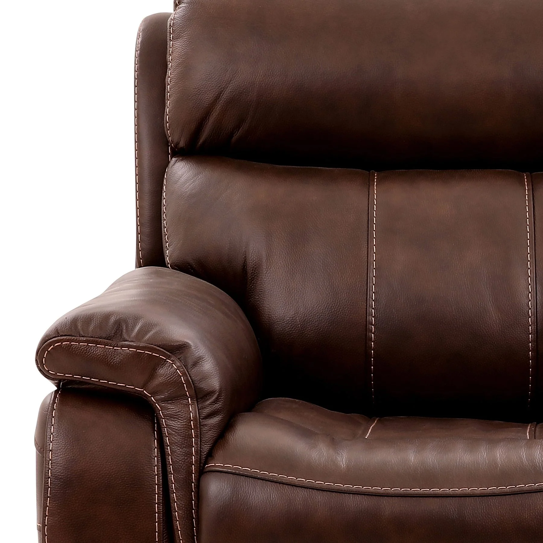 Montague Dual Power Reclining 2 Piece Sofa and Recliner Set in Genuine Brown Leather - Image 6
