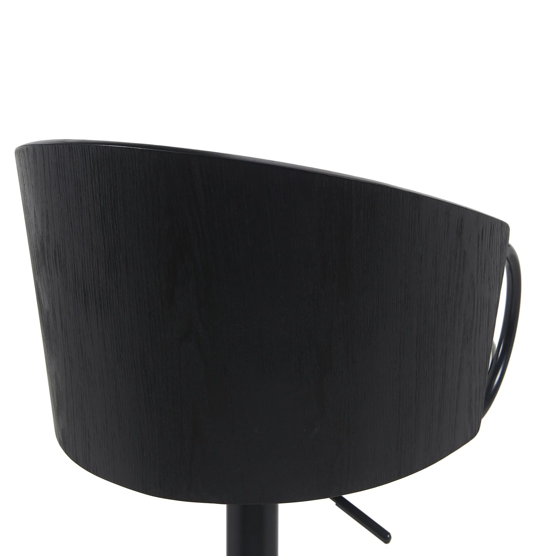 Montego Modern Adjustable Swivel Barstool in Black Powder Coated Finish with Snow White Faux Leather Upholstered Seat - Image 5