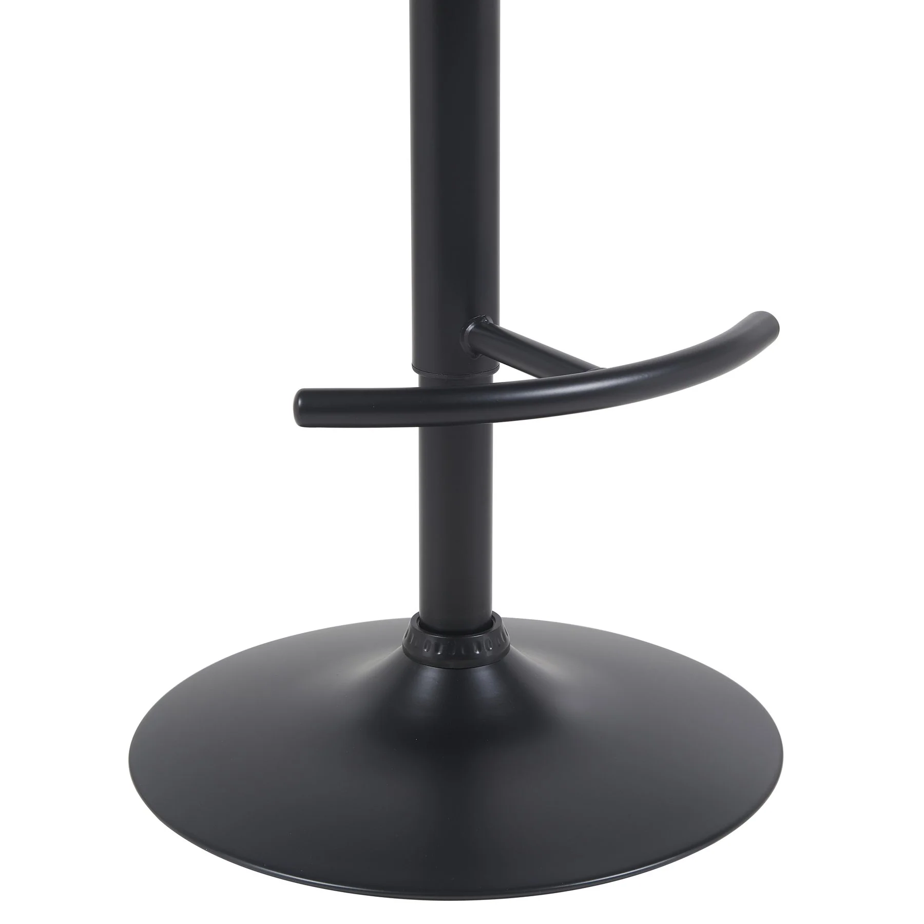 Montego Modern Adjustable Swivel Barstool in Black Powder Coated Finish with Snow White Faux Leather Upholstered Seat - Image 6