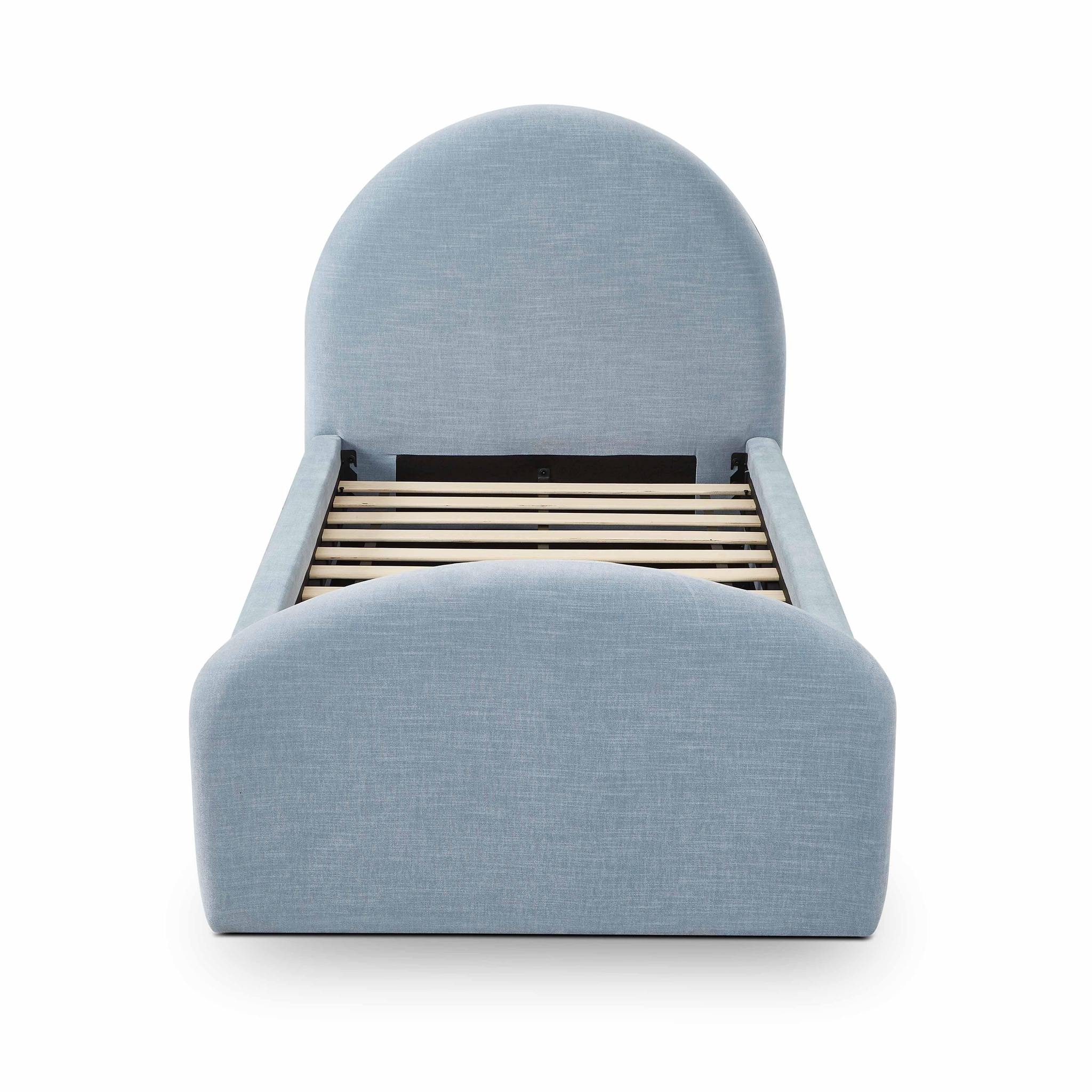 Moon Chambray Blue Chenille Twin Trundle Bed - Image 7