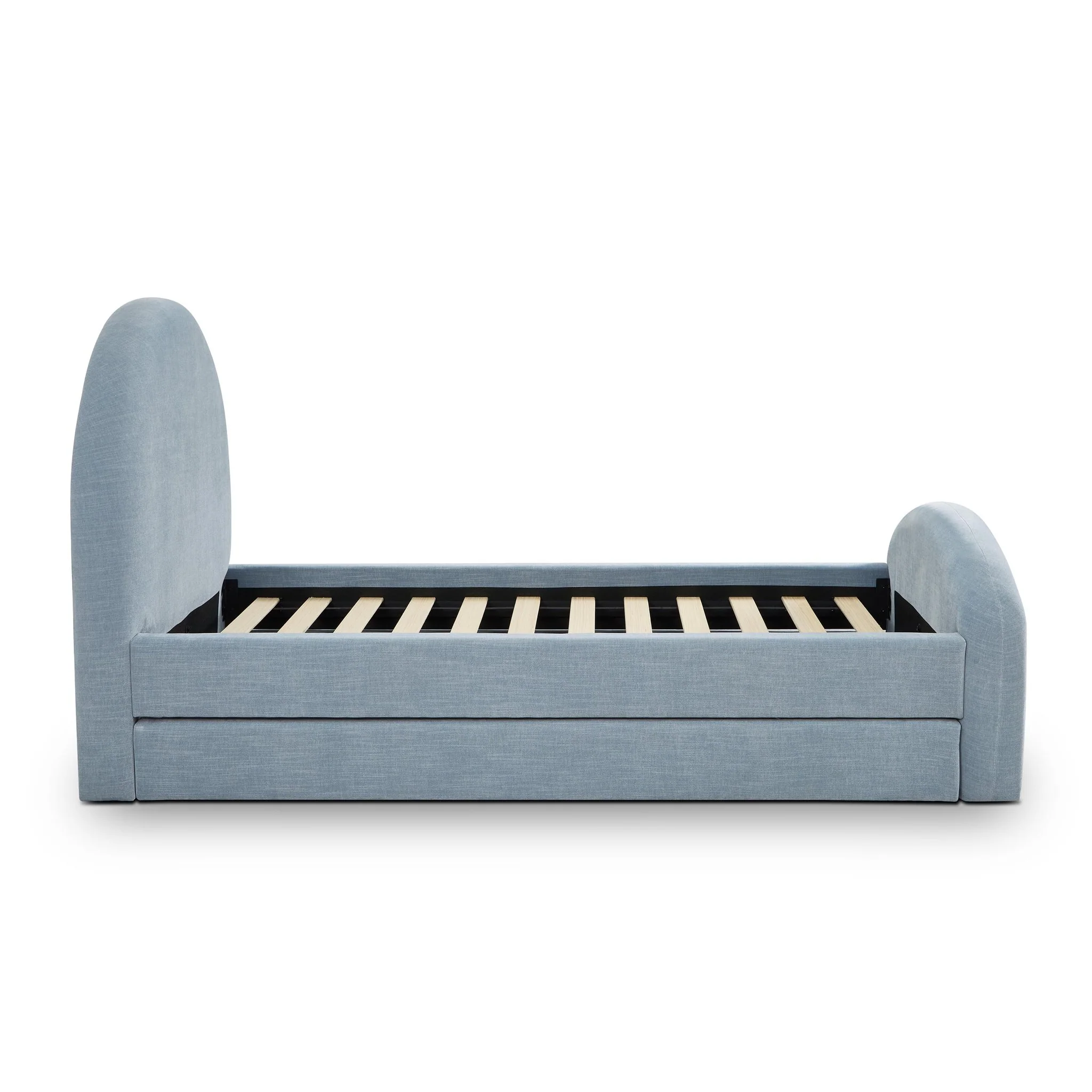 Moon Chambray Blue Chenille Twin Trundle Bed - Image 8