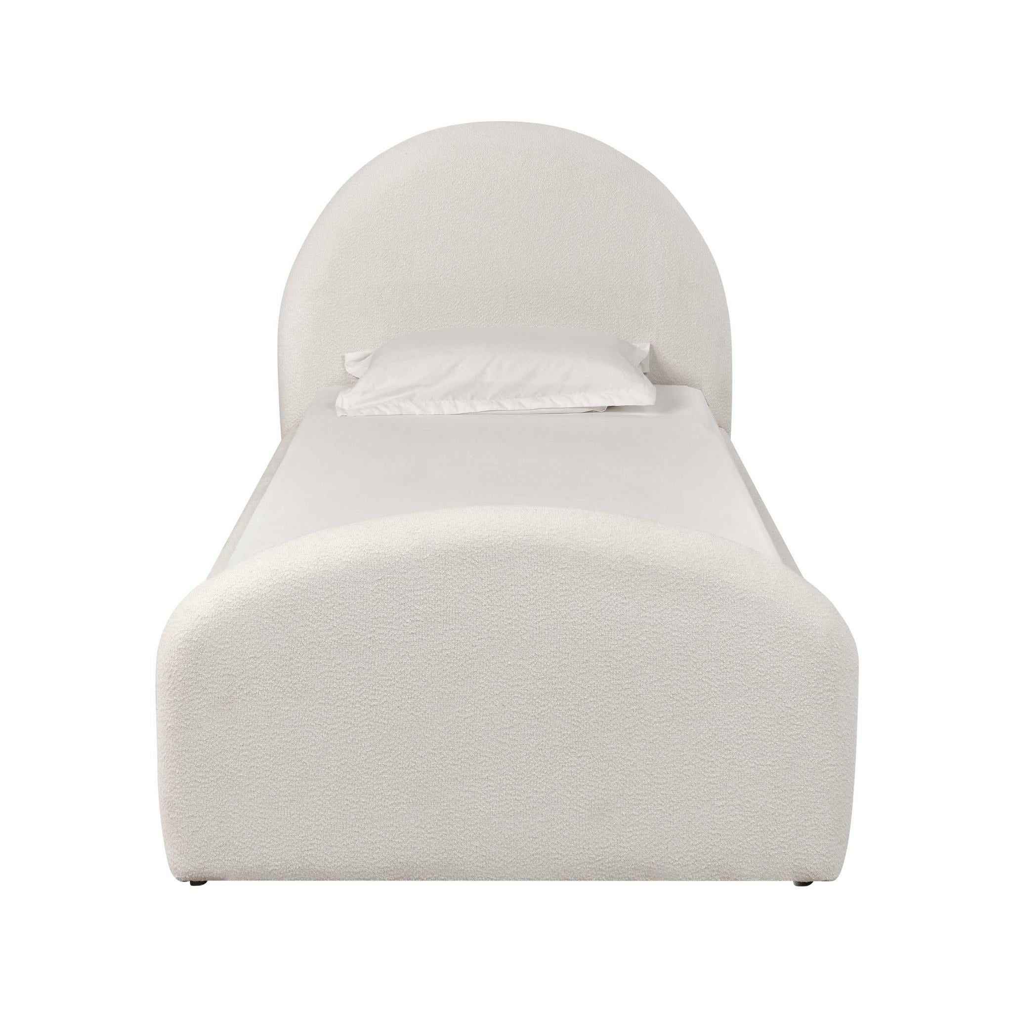 Moon Cream Boucle Twin Trundle Bed - Image 5