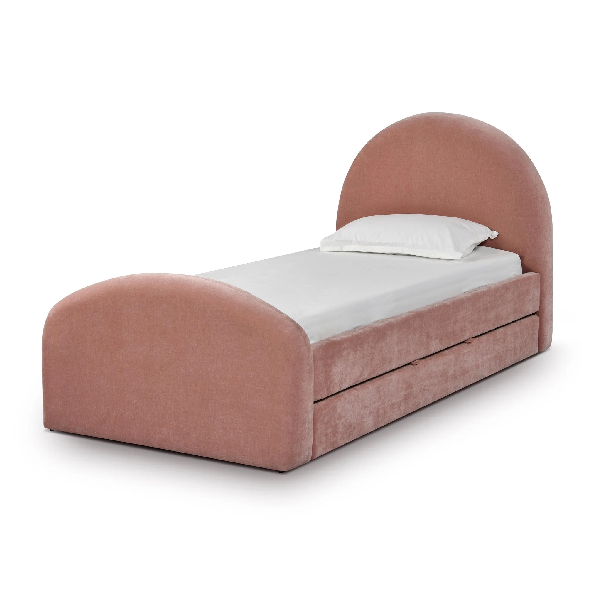 Moon Rose Upcycled Chenille Twin Trundle Bed - Image 3