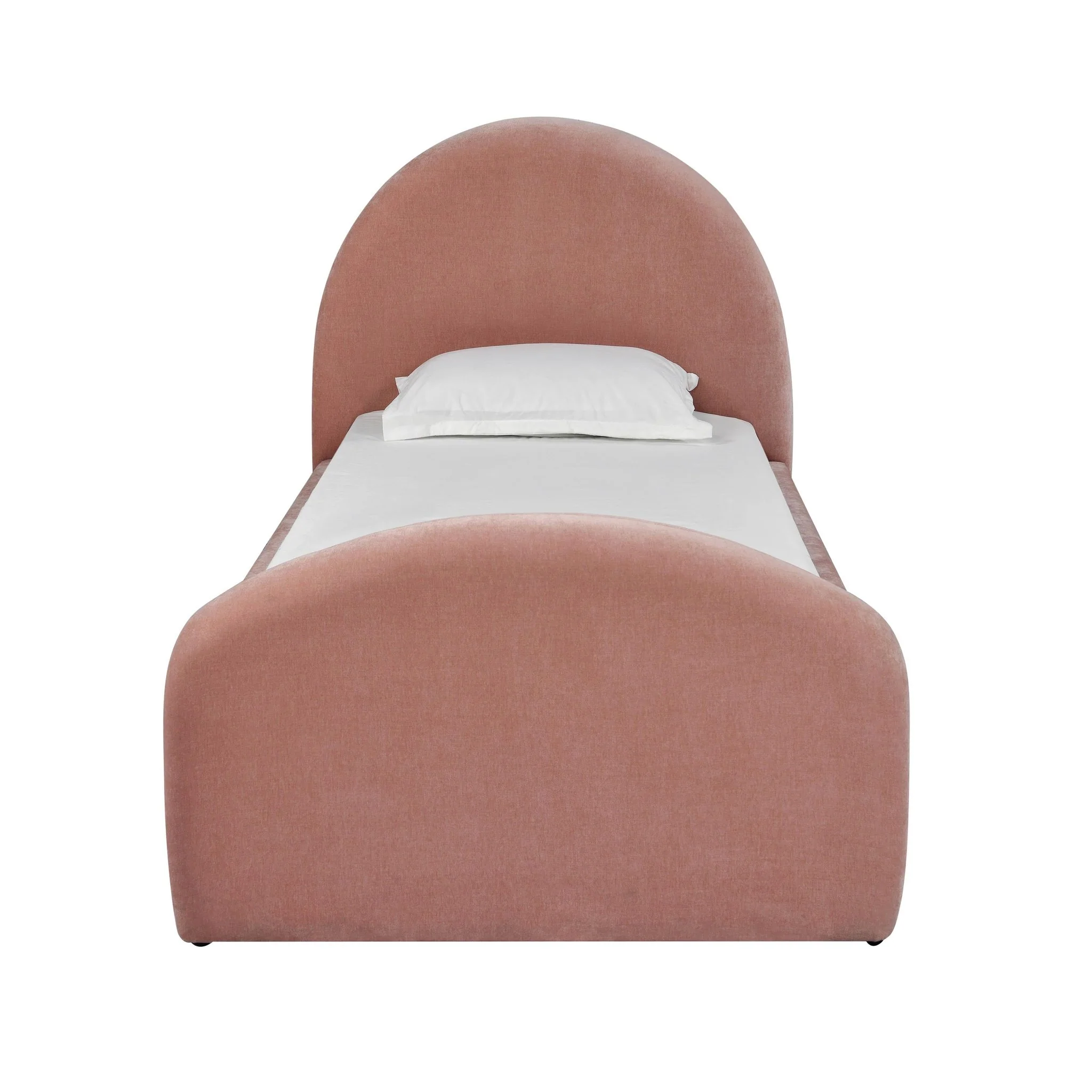 Moon Rose Upcycled Chenille Twin Trundle Bed - Image 4