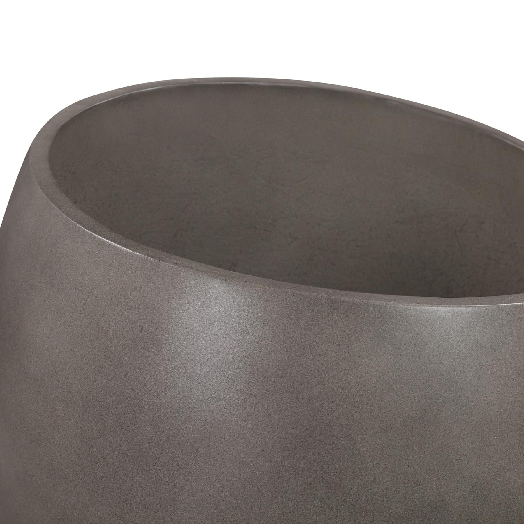 Moonstone Large Indoor or Outdoor Planter in Gray Concrete - Image 4