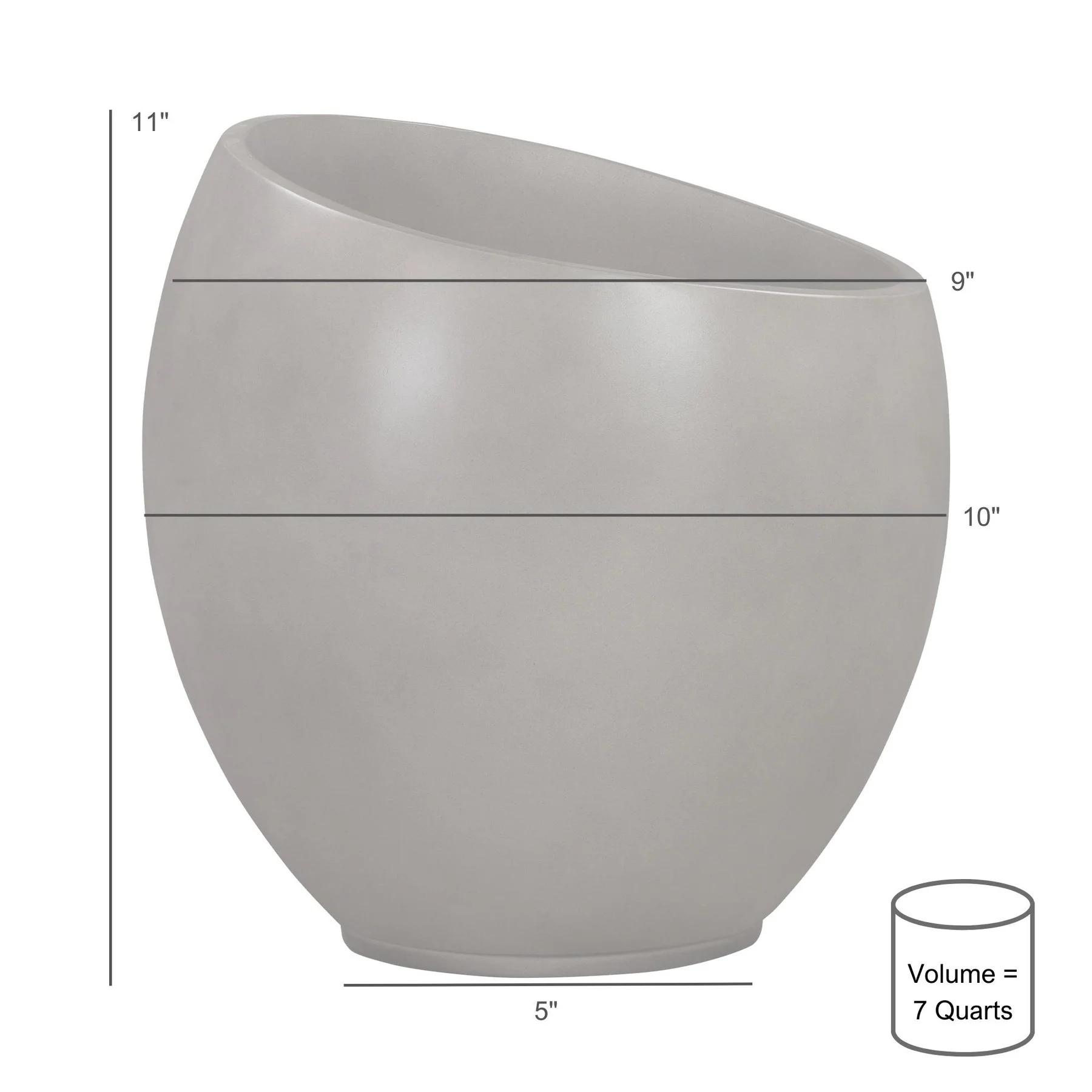 Moonstone Medium Indoor or Outdoor Planter in Gray Concrete - Image 6