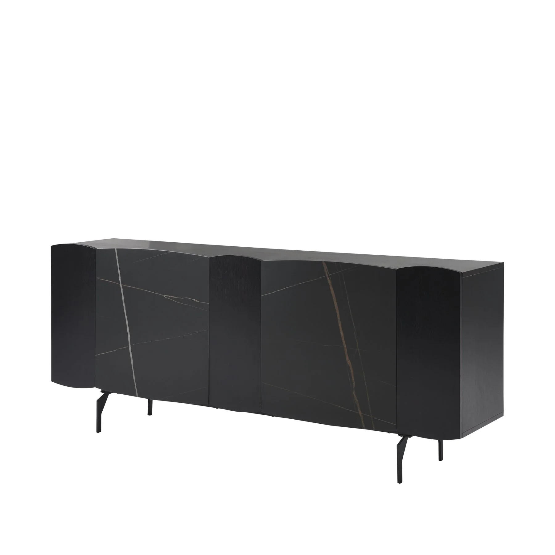 Moore Modern 8-Piece Dining Set with Sintered Stone Table Top and 4-Door Sideboard - Image 5