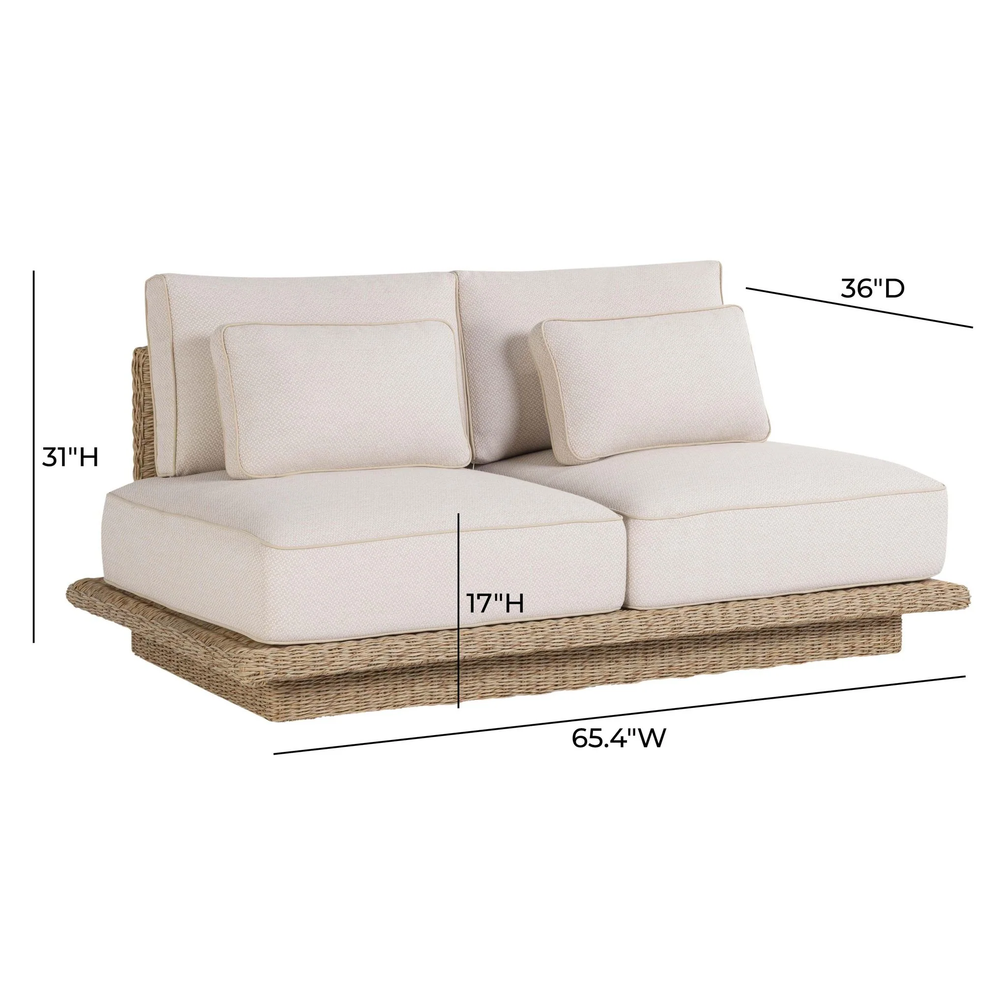 Mora Cream Outdoor 65" Sofa - Image 6
