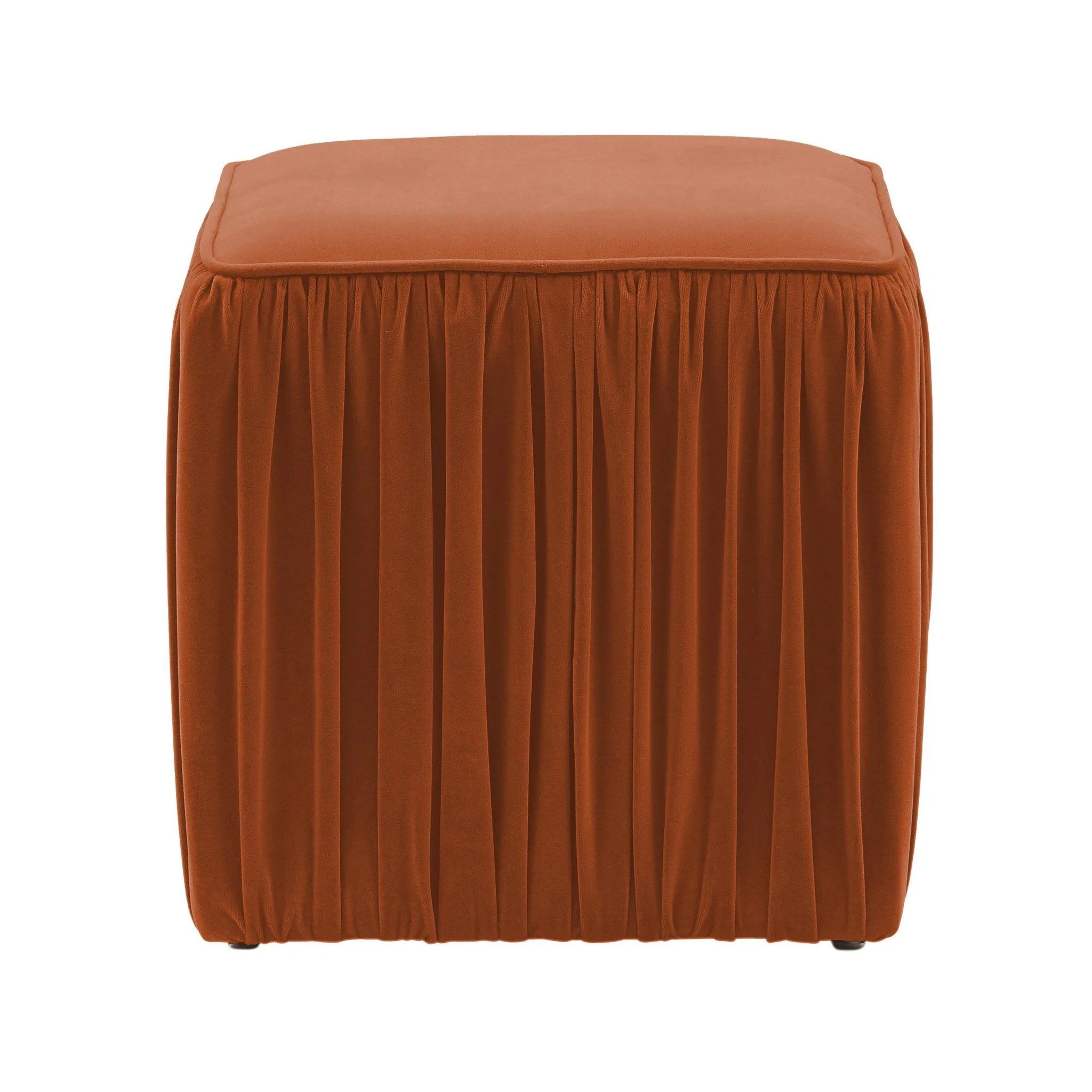 Morgan Cognac Pleated Ottoman - Image 3