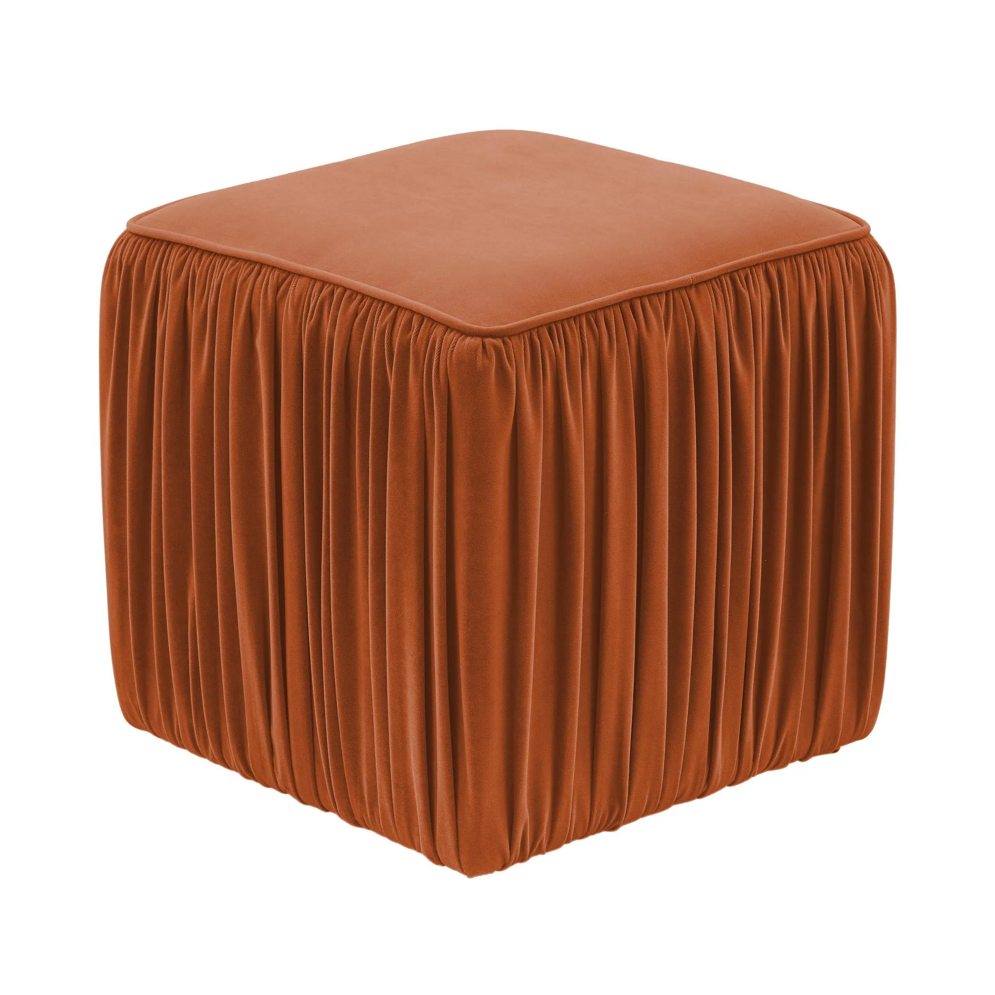 Morgan Cognac Pleated Ottoman - Image 4