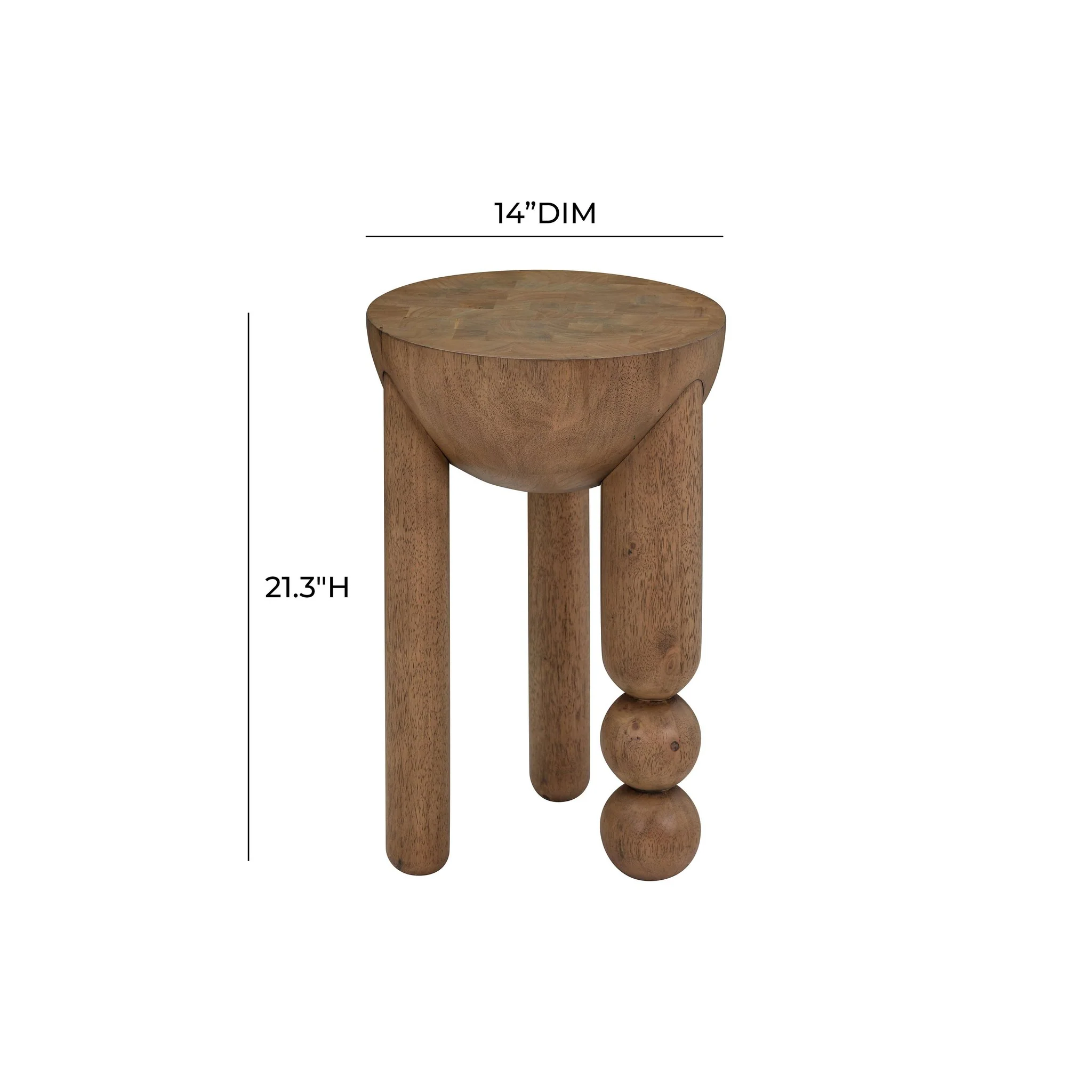 Morse Cognac Wooden Accent Table - Image 8