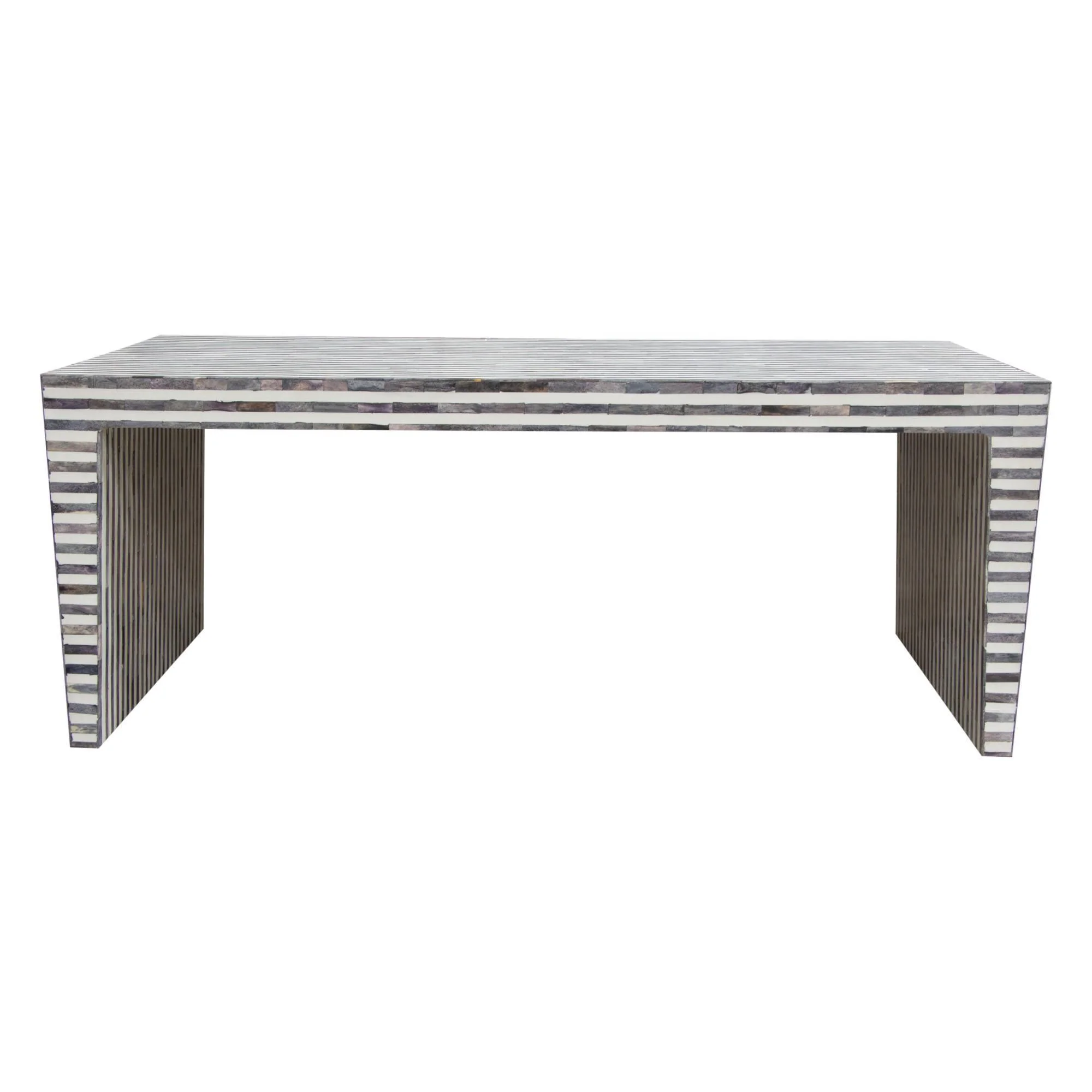 Mosaic Cocktail Table w/ Bone Inlay in Linear Pattern by Diamond Sofa - Image 3
