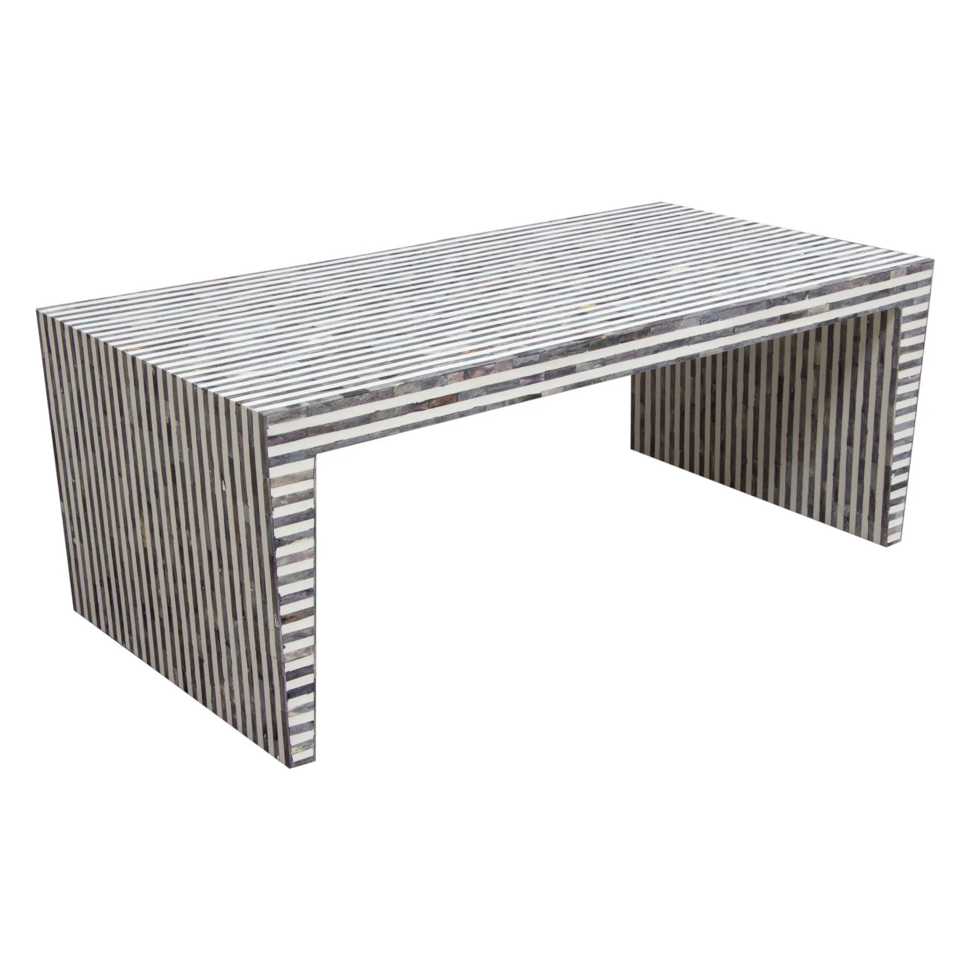 Mosaic Cocktail Table w/ Bone Inlay in Linear Pattern by Diamond Sofa - Image 5