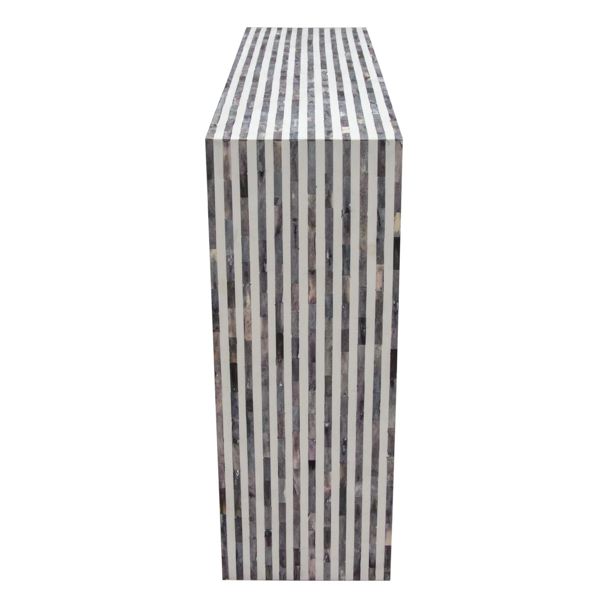 Mosaic Console Table w/ Bone Inlay in Linear Pattern by Diamond Sofa - Image 5