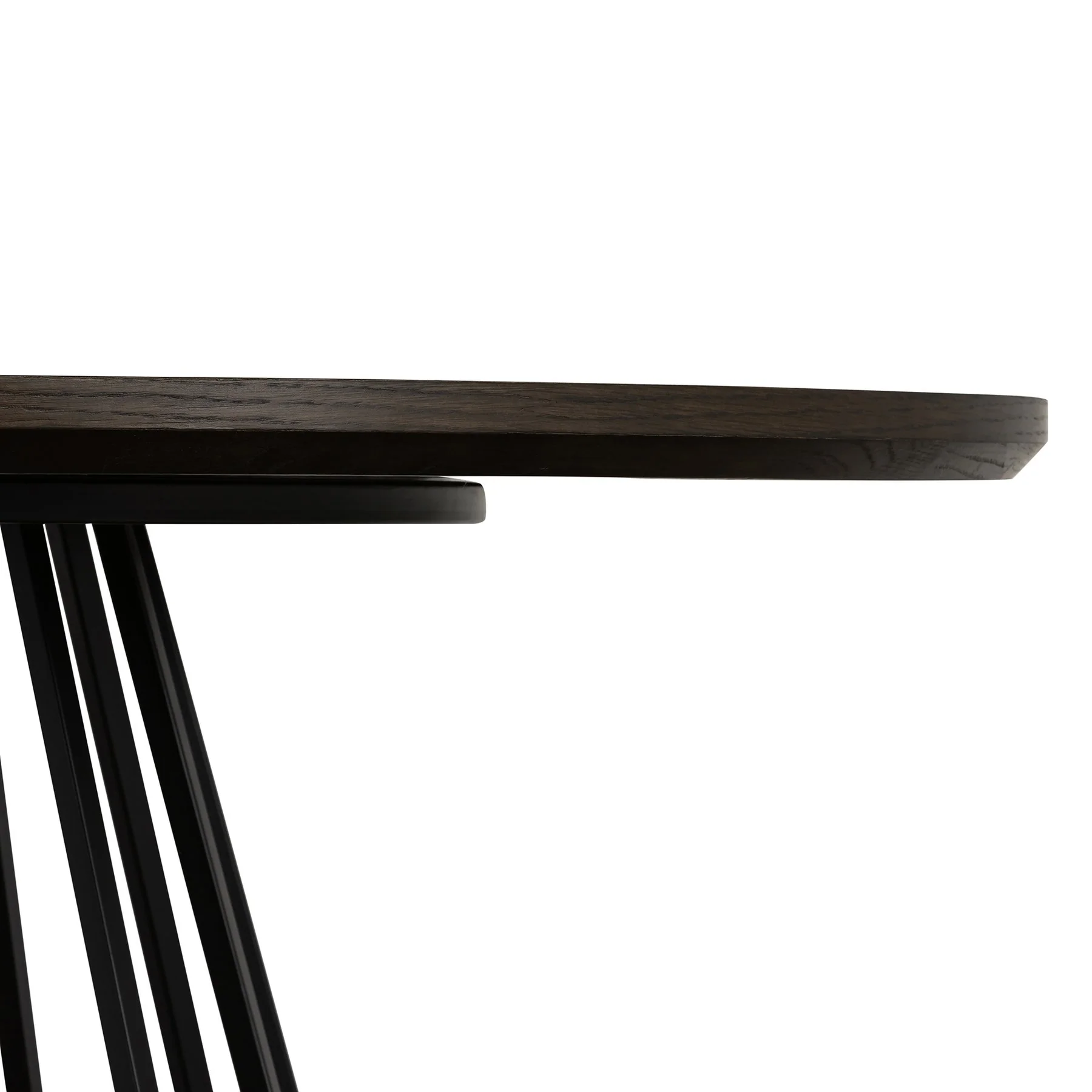 Motion Oak and Metal Round Dining Table - Image 3