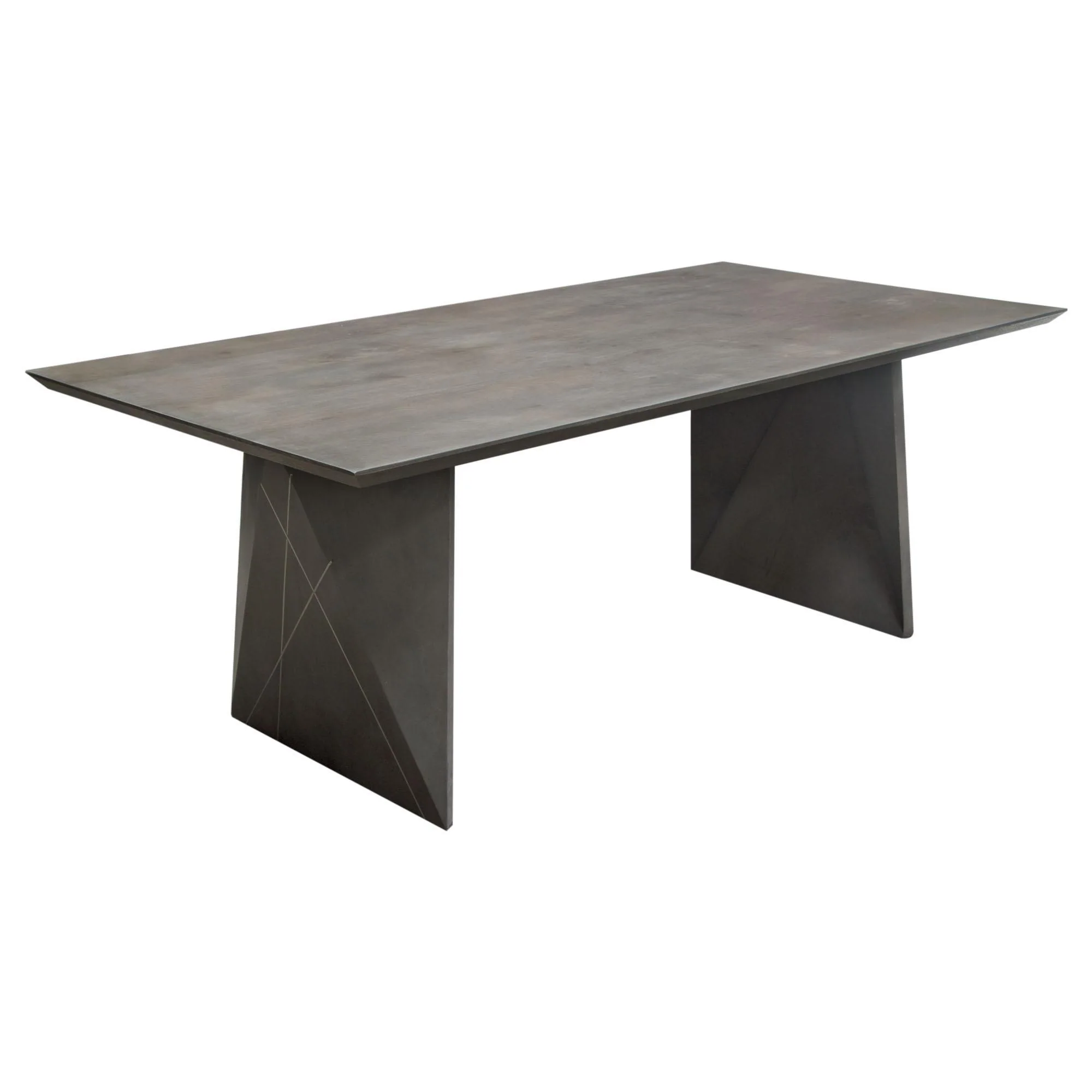 Motion Solid Mango Wood Dining Table in Smoke Grey Finish w/ Silver Metal Inlay by Diamond Sofa - Image 3