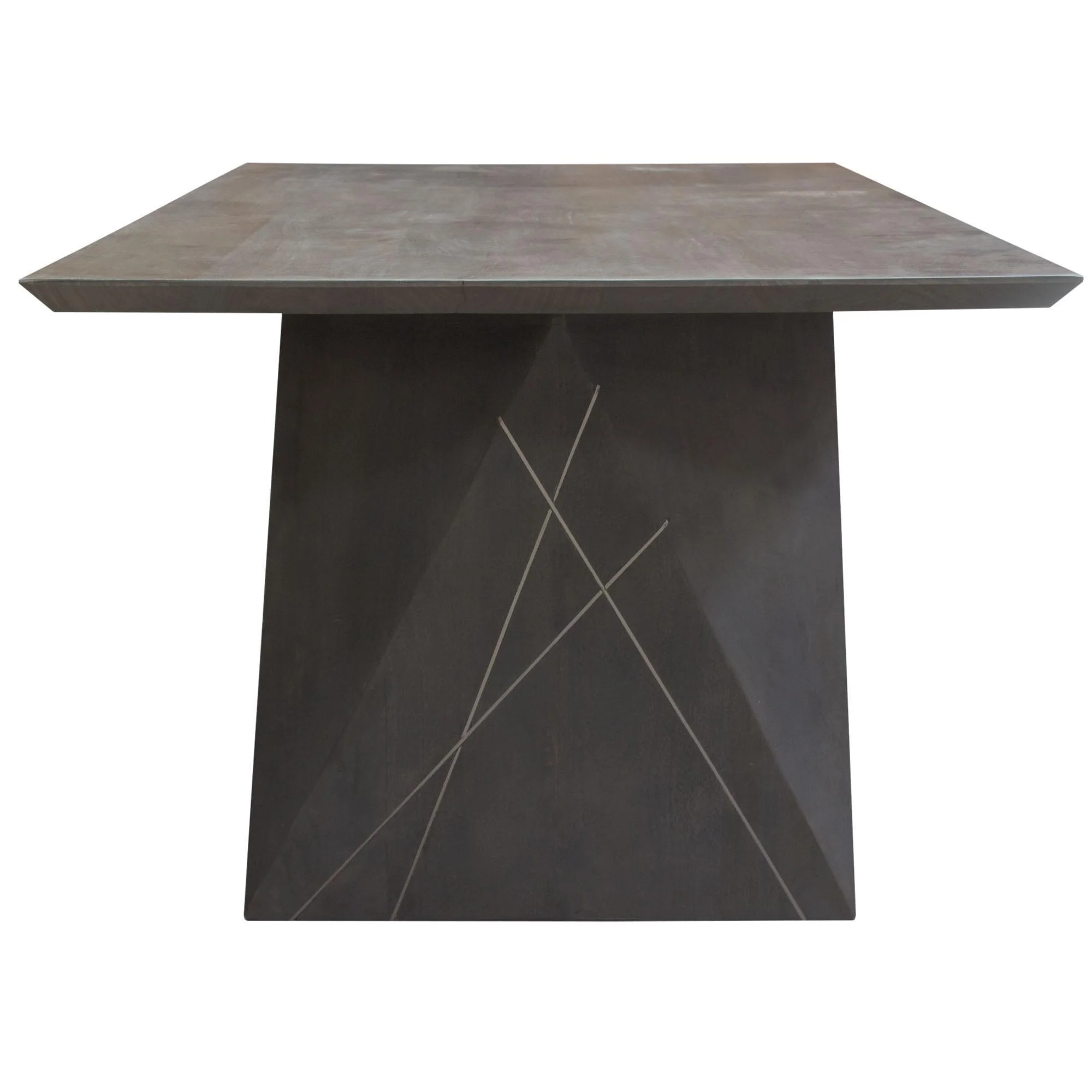 Motion Solid Mango Wood Dining Table in Smoke Grey Finish w/ Silver Metal Inlay by Diamond Sofa - Image 6