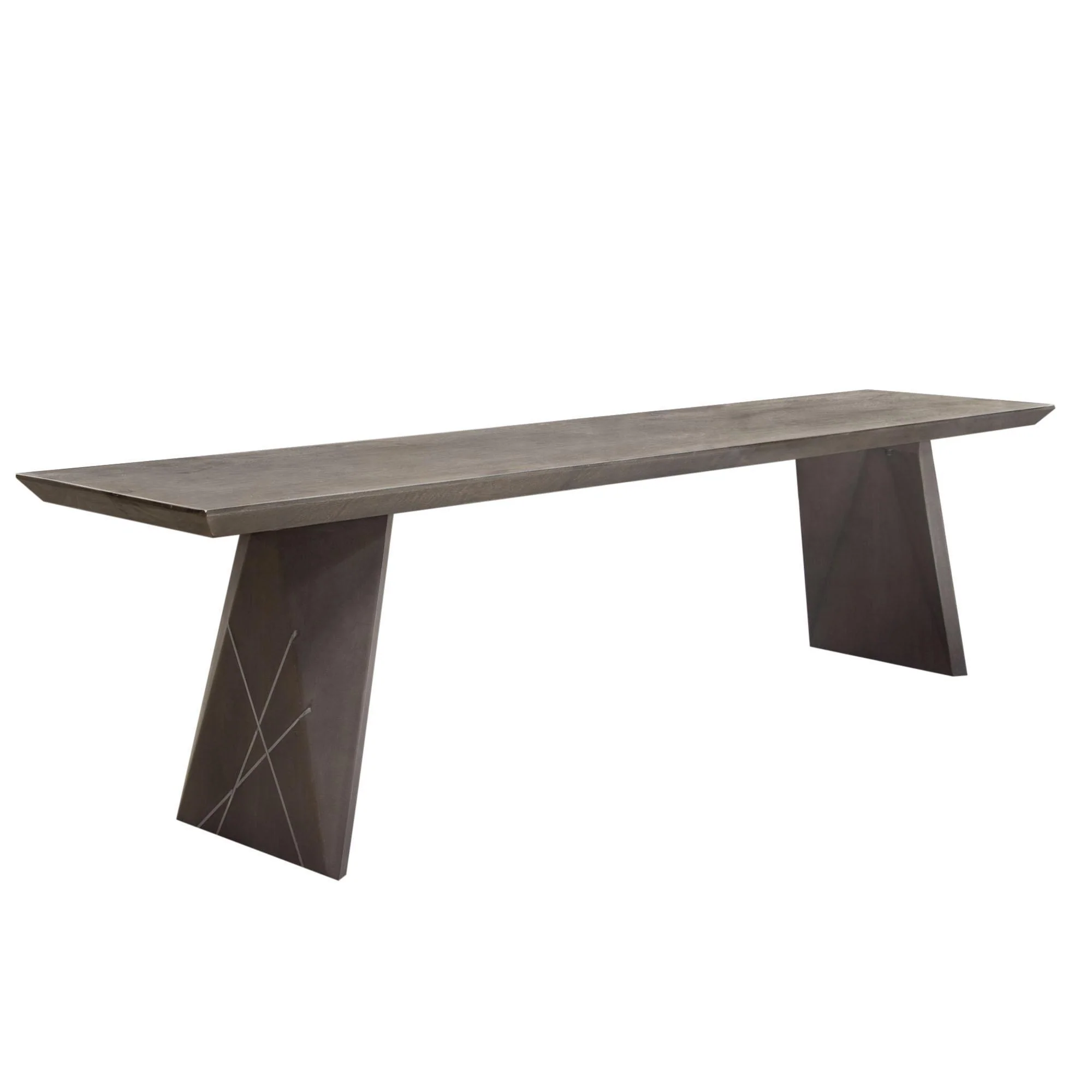 Motion Solid Mango Wood Dining/Accent Bench in Smoke Grey Finish w/ Silver Metal Inlay by Diamond Sofa - Image 3