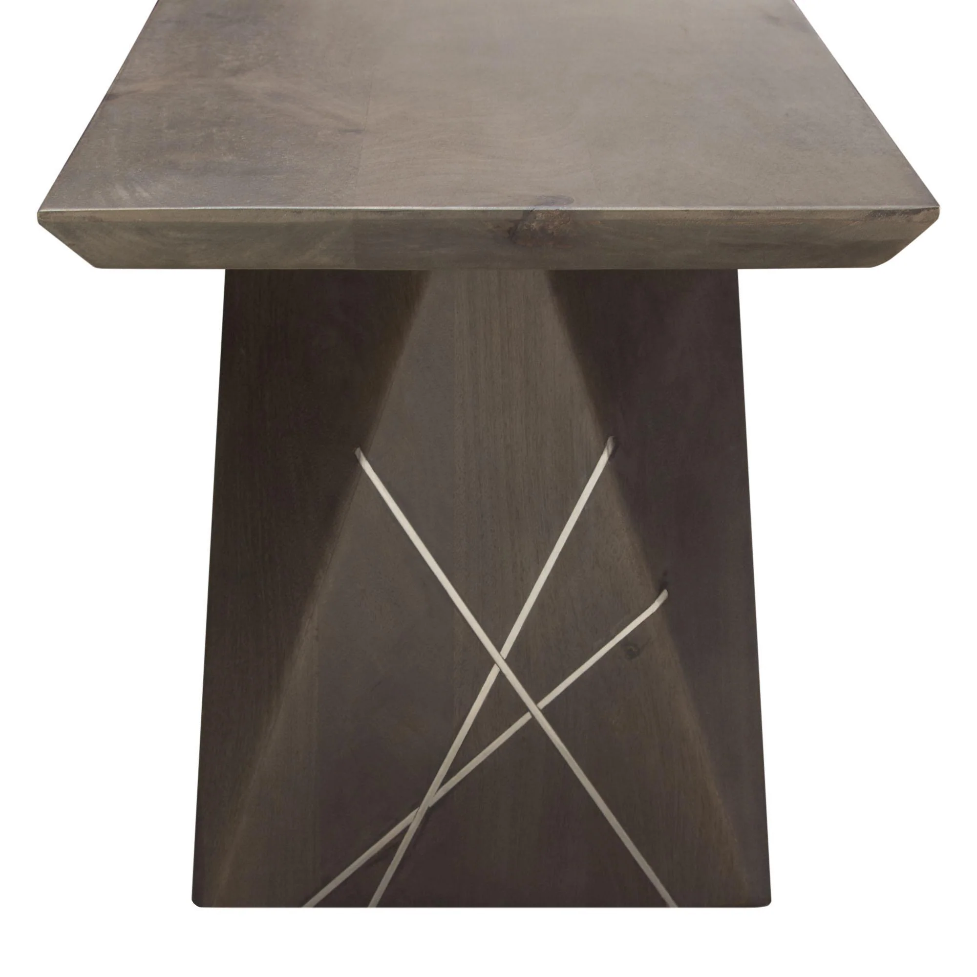 Motion Solid Mango Wood Dining/Accent Bench in Smoke Grey Finish w/ Silver Metal Inlay by Diamond Sofa - Image 7