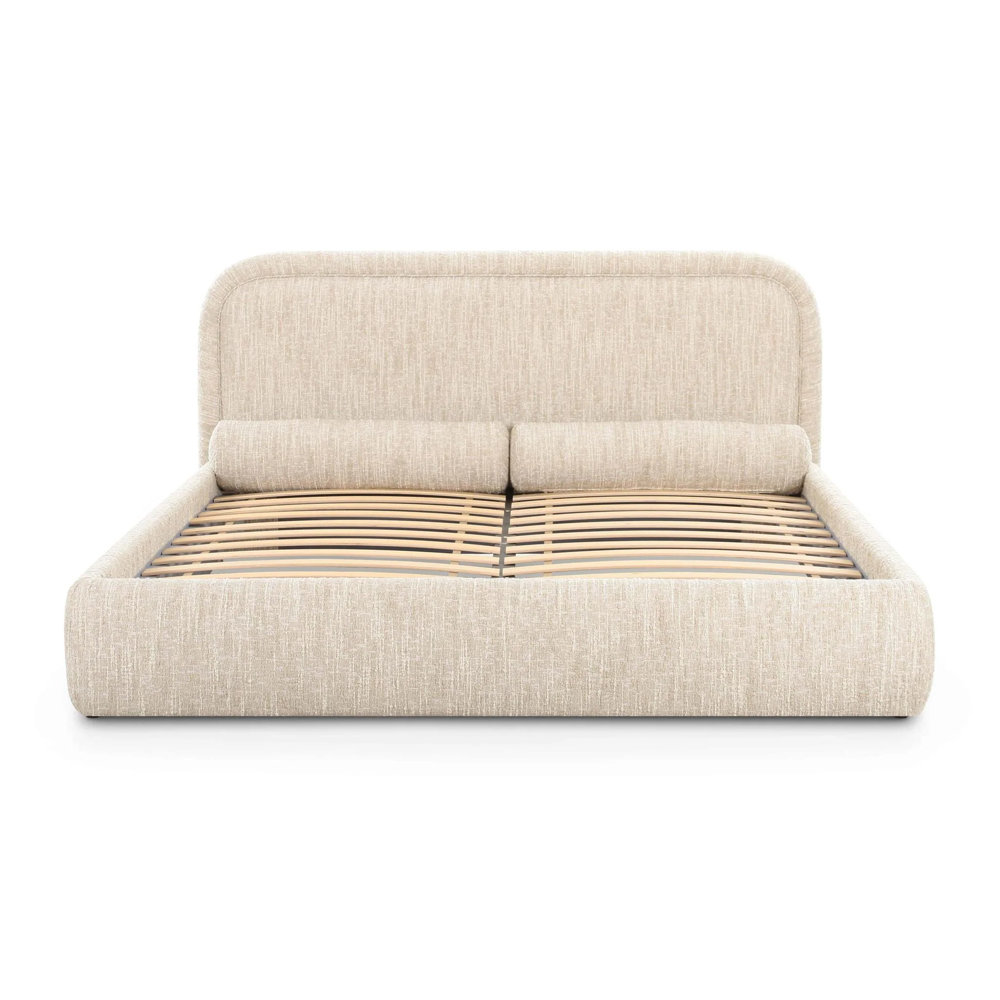 Murielle Taupe Textured Boucle King Bed - Image 6