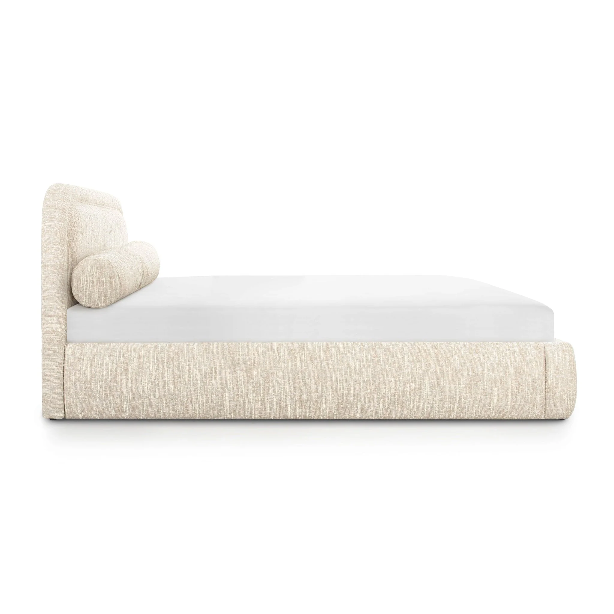 Murielle Taupe Textured Boucle Queen Bed - Image 4