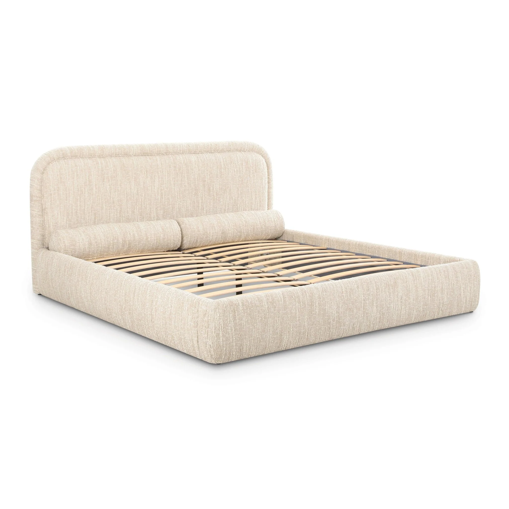Murielle Taupe Textured Boucle Queen Bed - Image 5