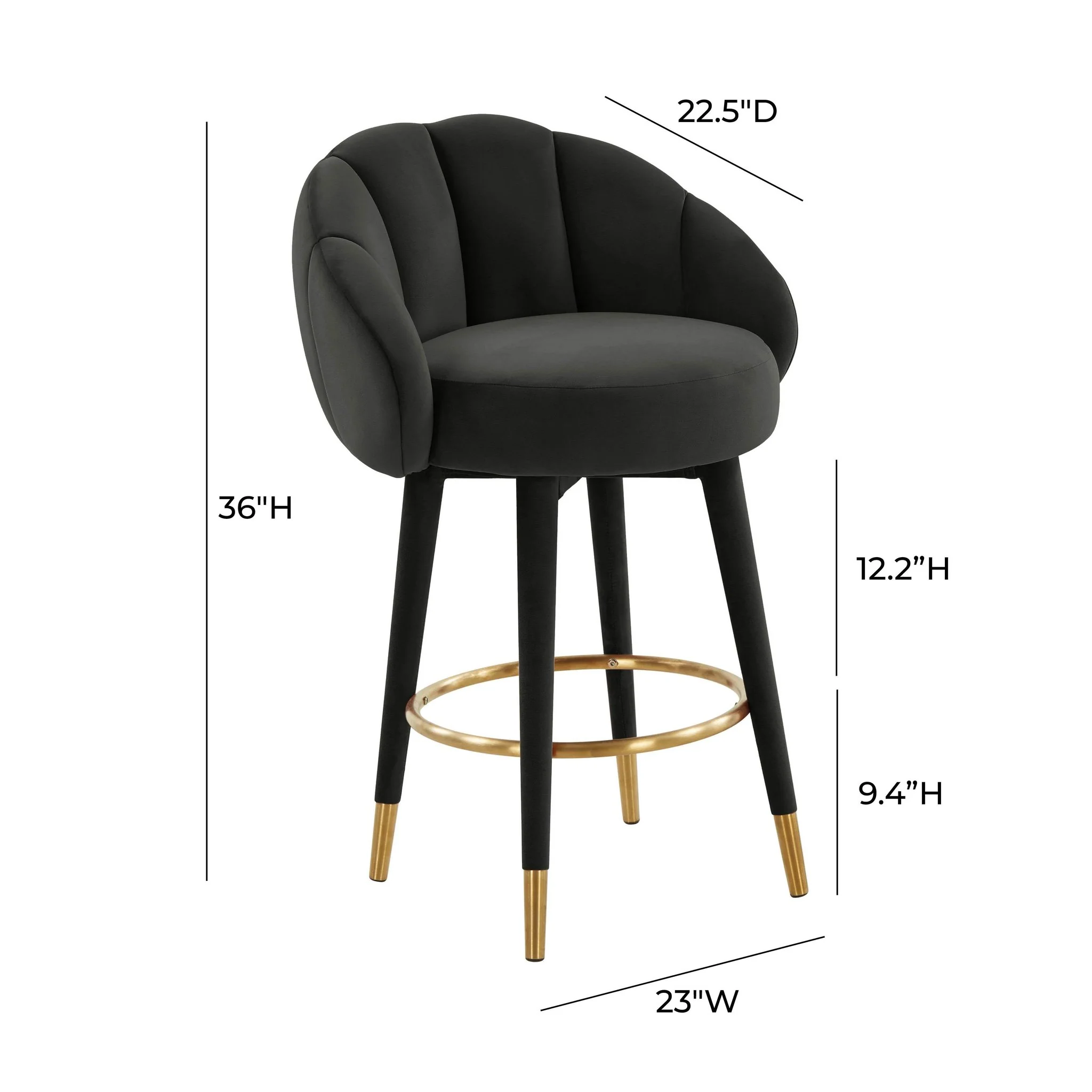 Myla Black Swivel Counter Stool - Image 8