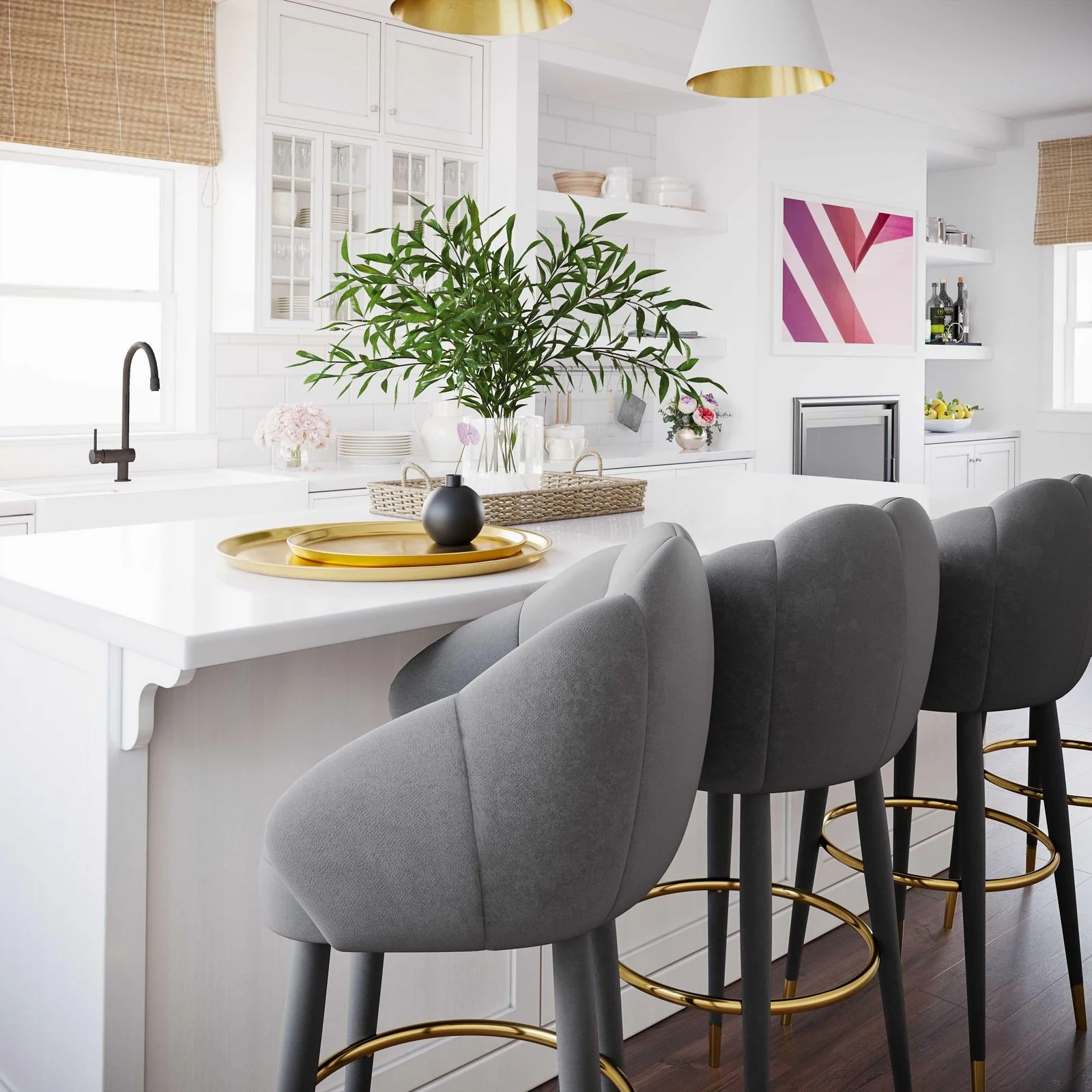 Myla Light Grey Swivel Counter Stool - Image 2