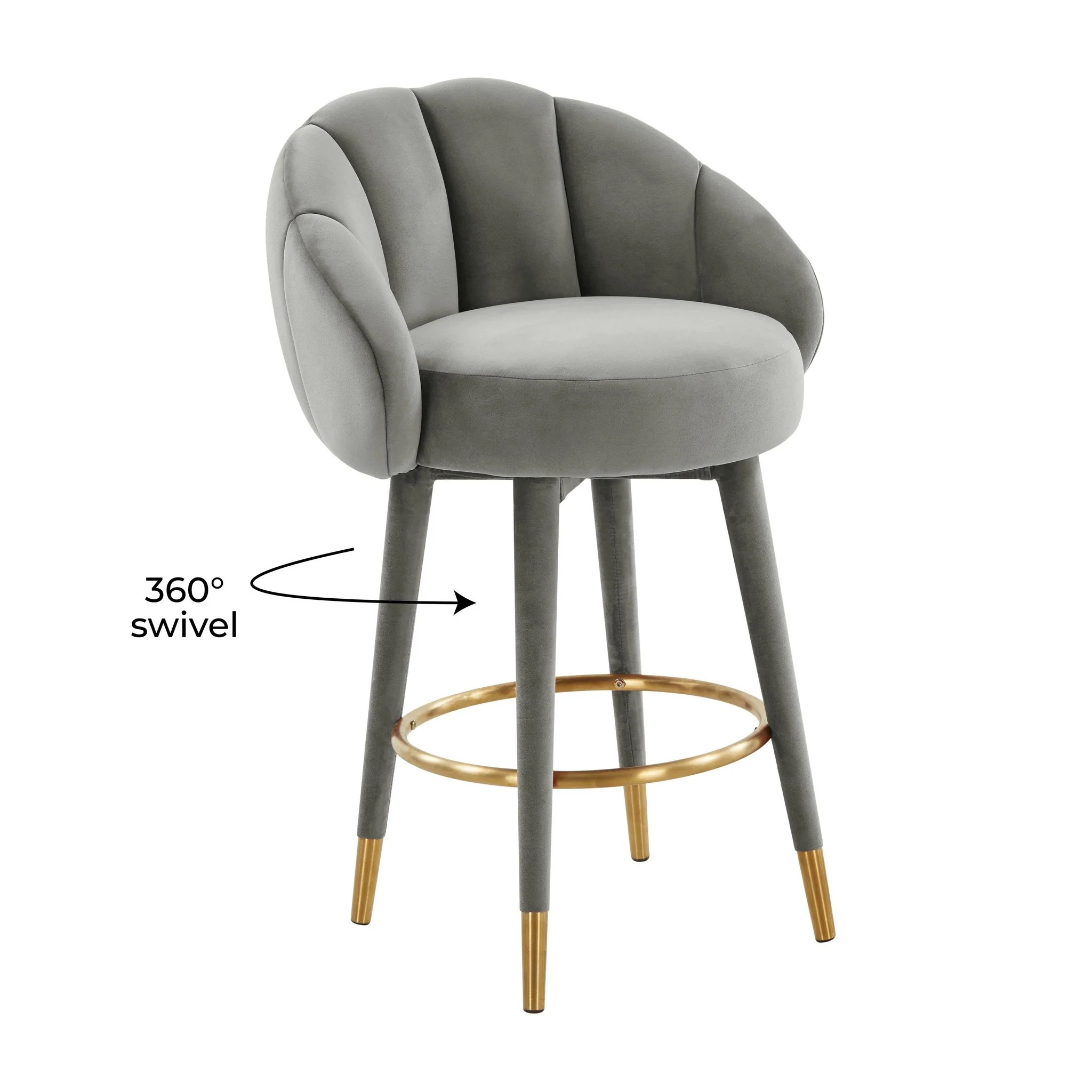 Myla Light Grey Swivel Counter Stool - Image 7