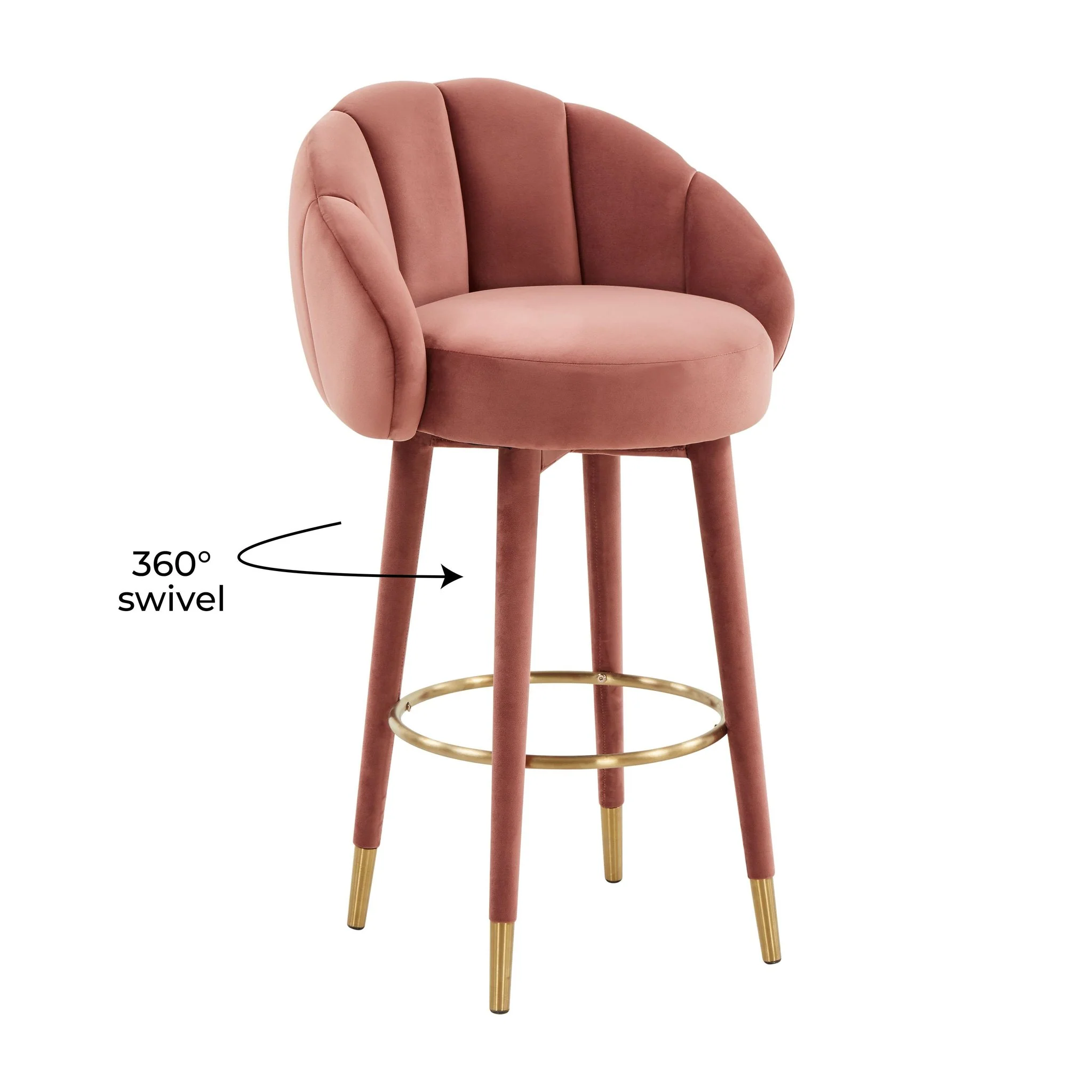 Myla Salmon Swivel Bar Stool - Image 7