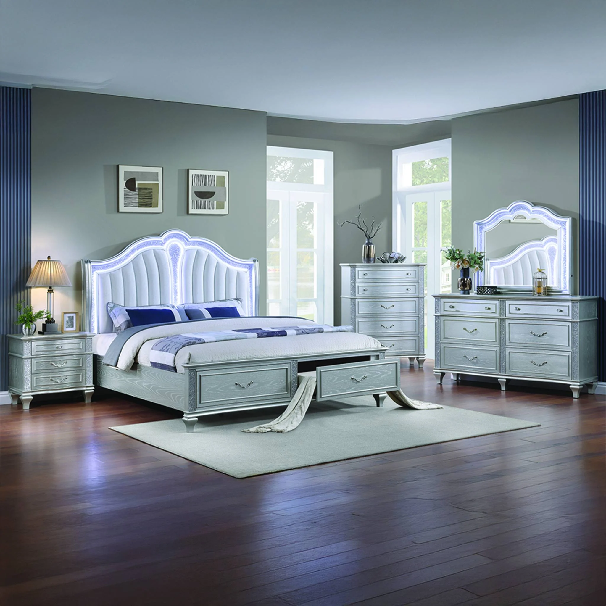 Mystic King 5PC Bedroom Set Silver - Image 22