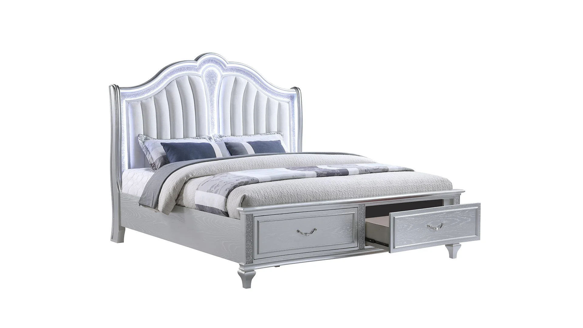 Mystic Queen 4PC Bedroom Set Silver - Image 4