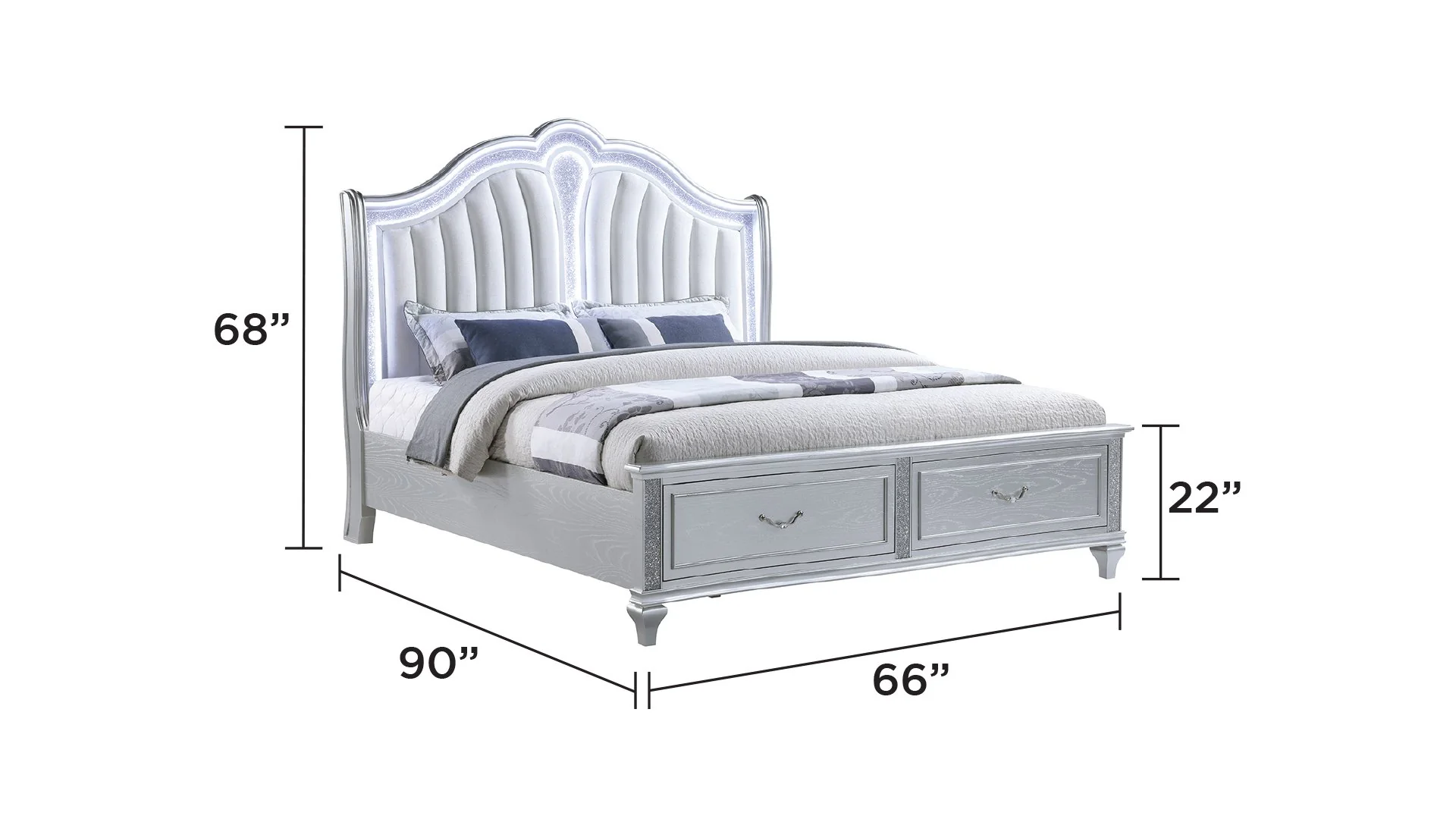 Mystic Queen Bed Silver - Image 6