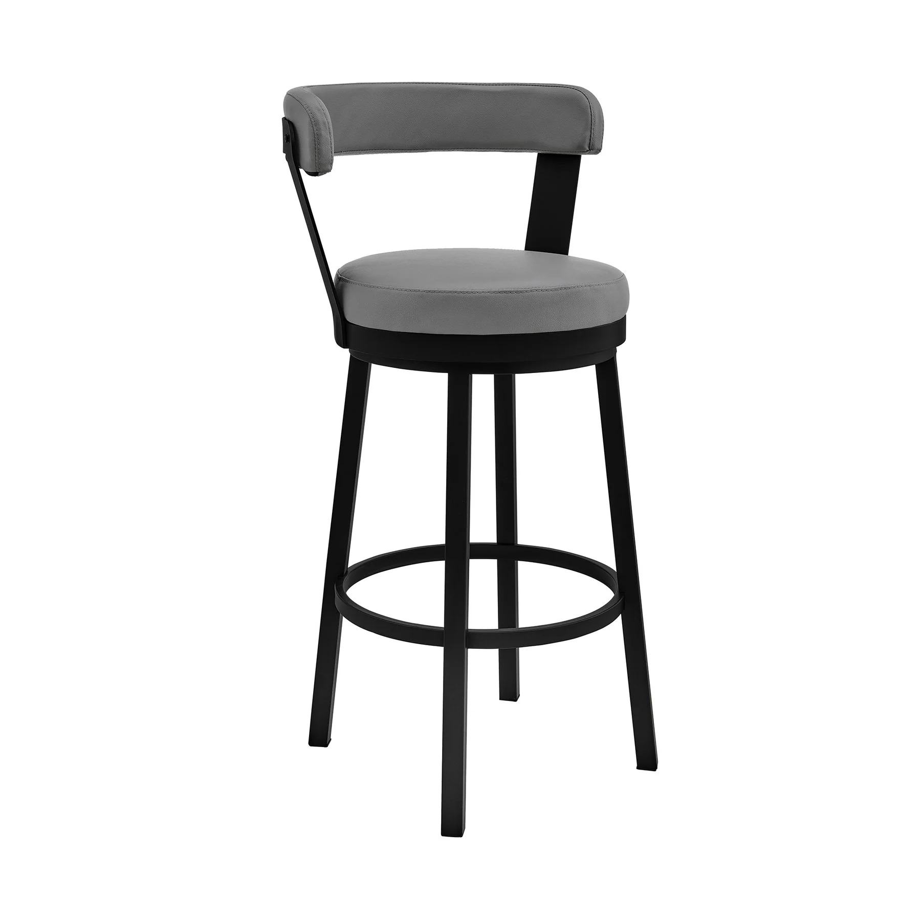 Naomi and Bryant 4-Piece Counter Height Dining Set in Black Metal and Gray Faux Leather - Image 2